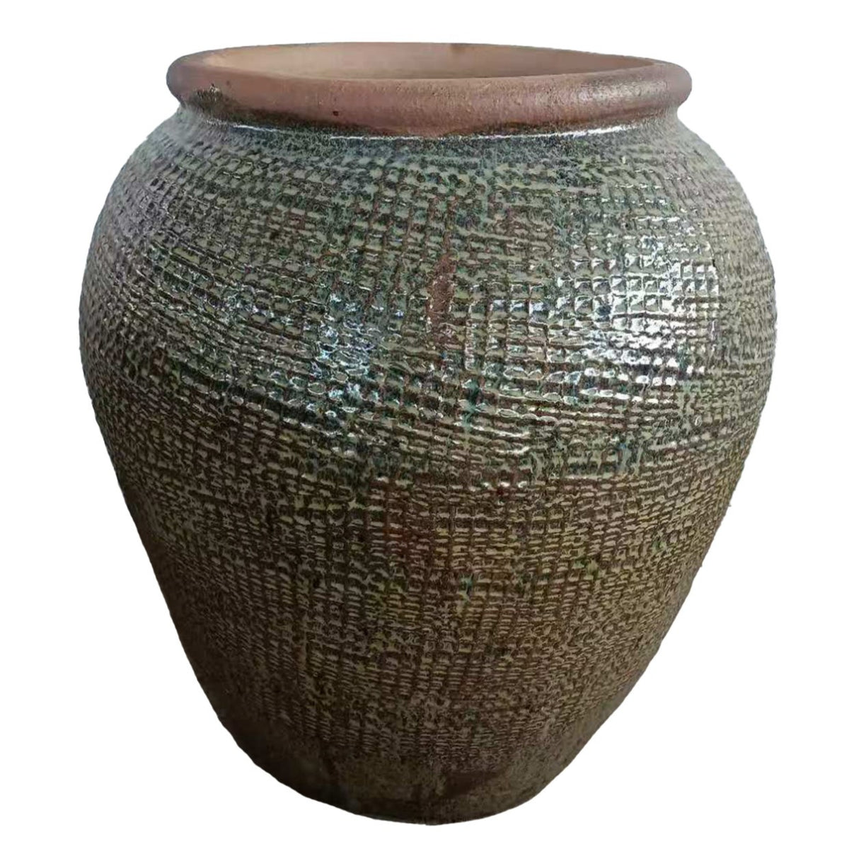 Lisie Natural Blue Ceramic Pot Square Pattern S PTMD