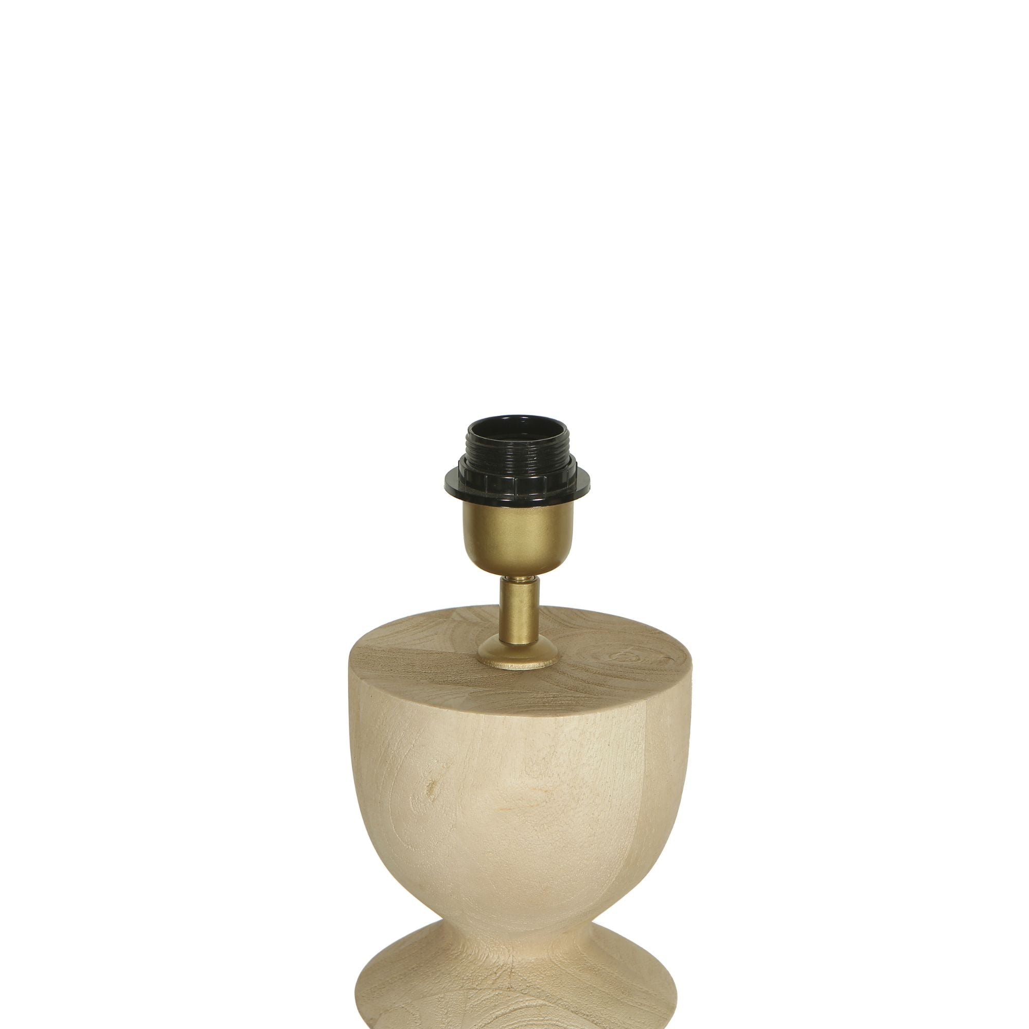 Tafellamp Elaine Naturel Mango Hout Rond Base PTMD