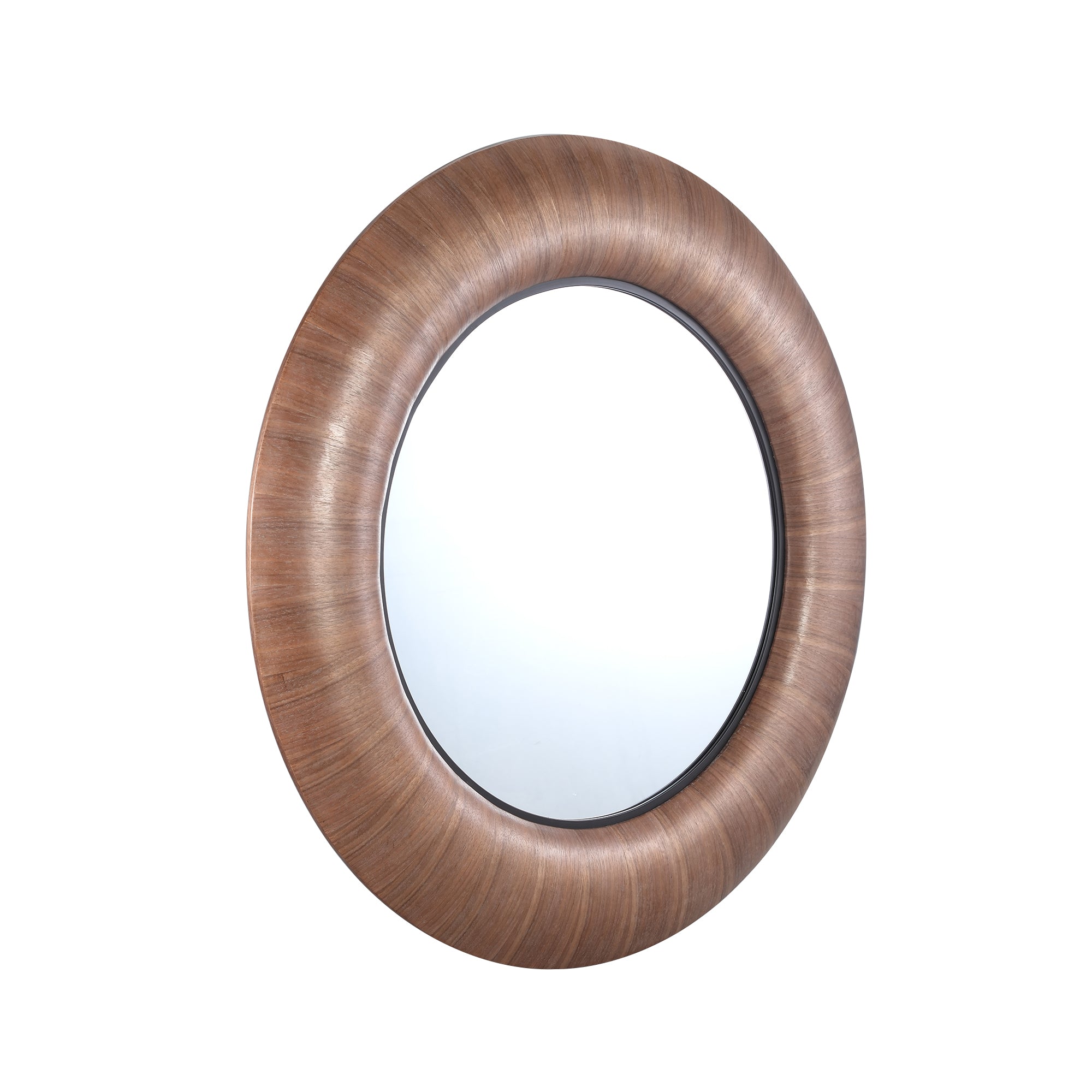 Gezzy Natural Wooden Mirror Thick Frame Round 110.5x5.5x110.5cm PTMD