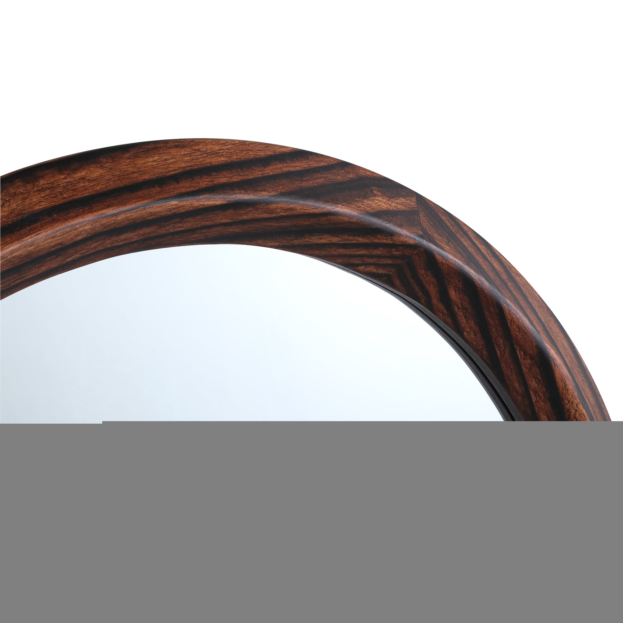 Nibbi Brown Wooden Mirror Twist Round Frame 65x5x65cm PTMD