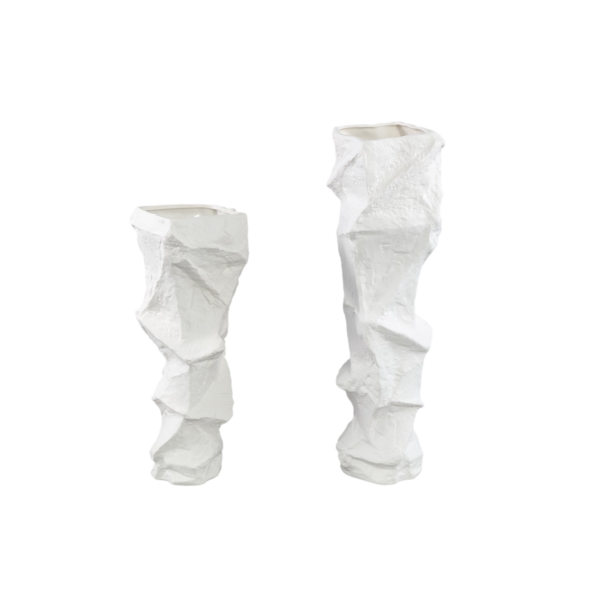 Kellie White Ceramic Organic Shaped Vase High 15,5x48cm PTMD