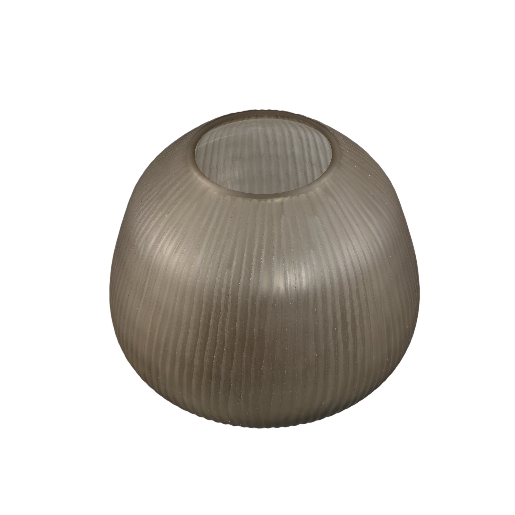 Vaas Marria Bruin Glas Ribbel Rond Small PTMD
