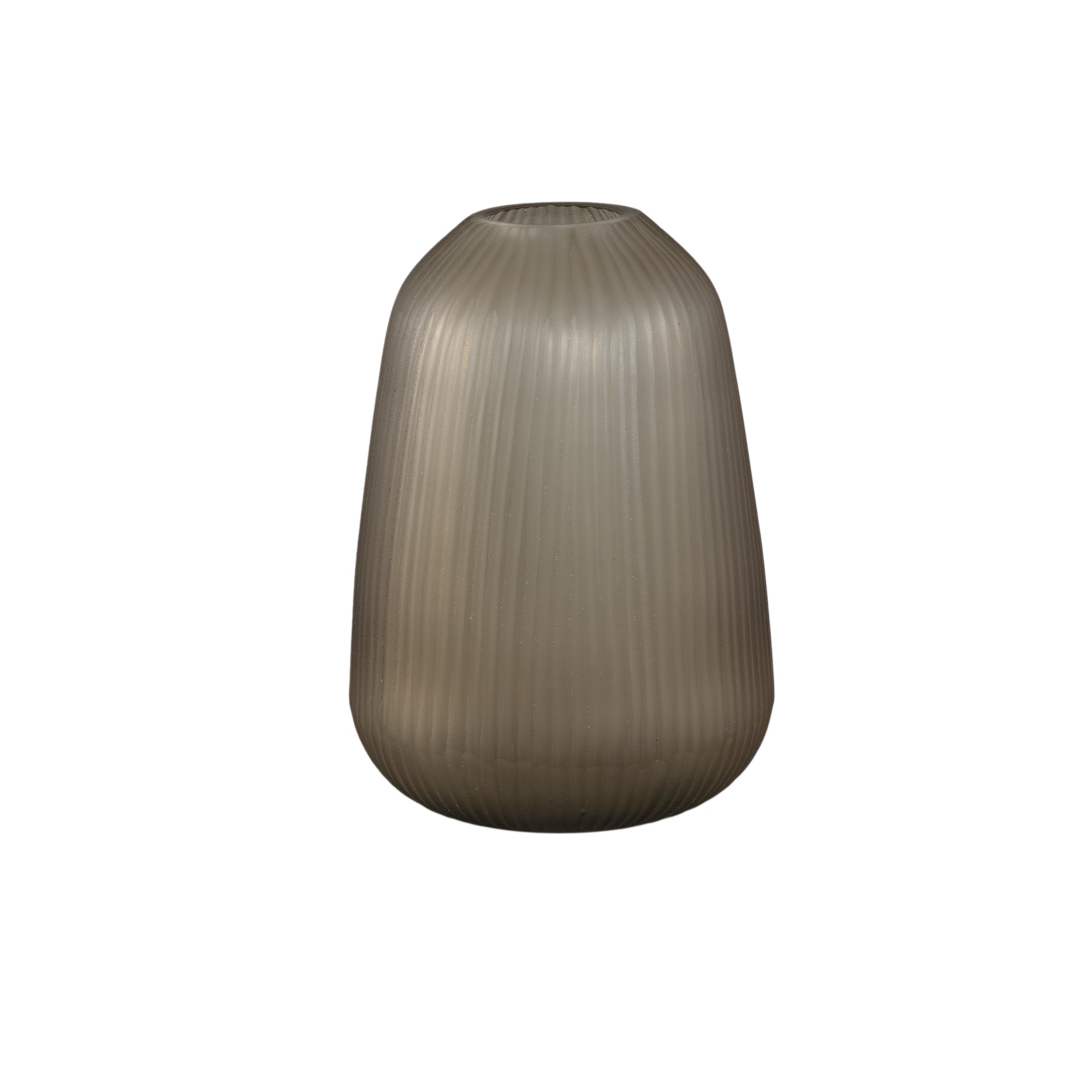 Vaas Marria Bruin Glas Ribbel Rond Medium PTMD