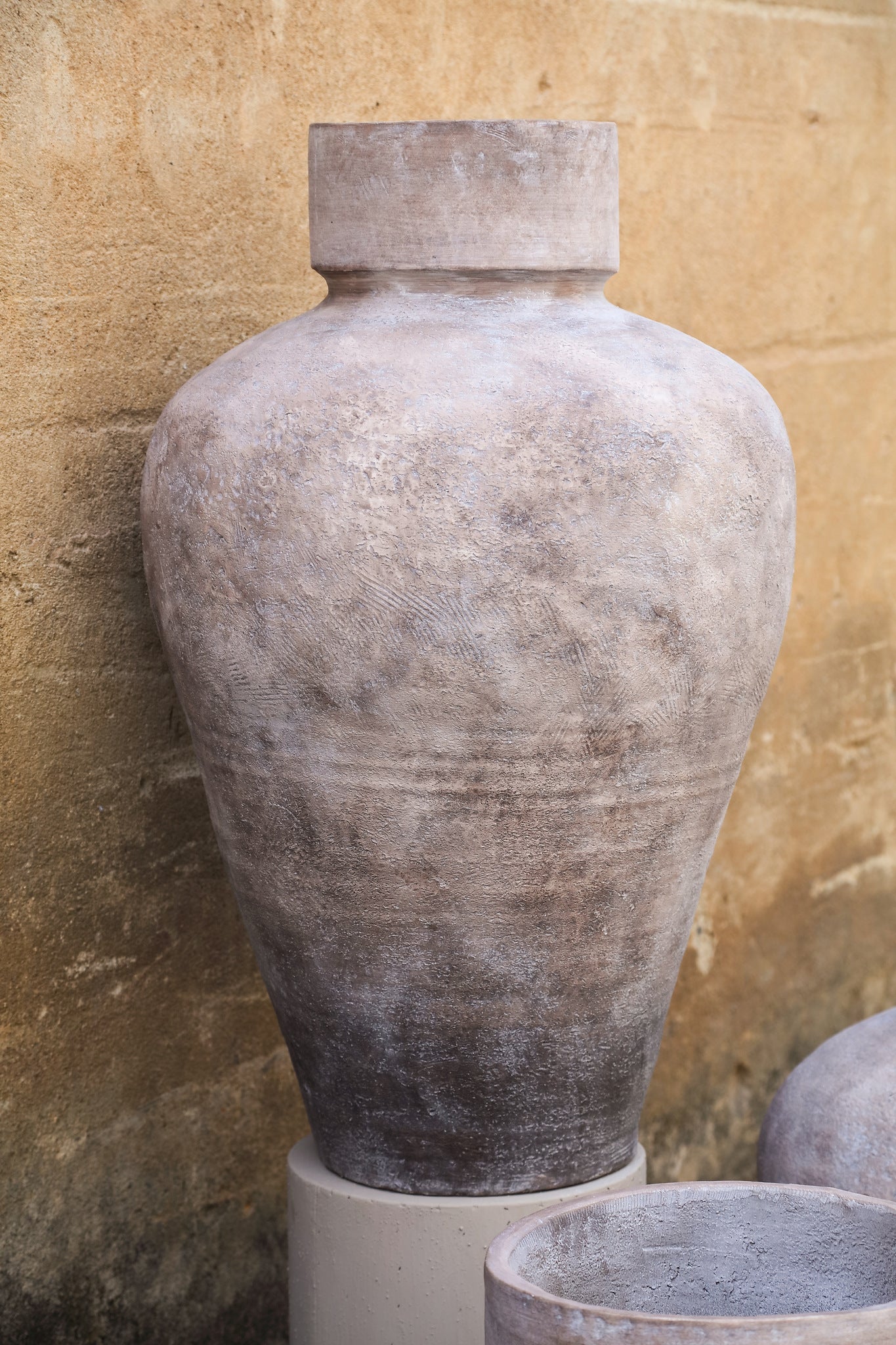 Grote Beige Bloempot Michle Fiber Cement Large PTMD