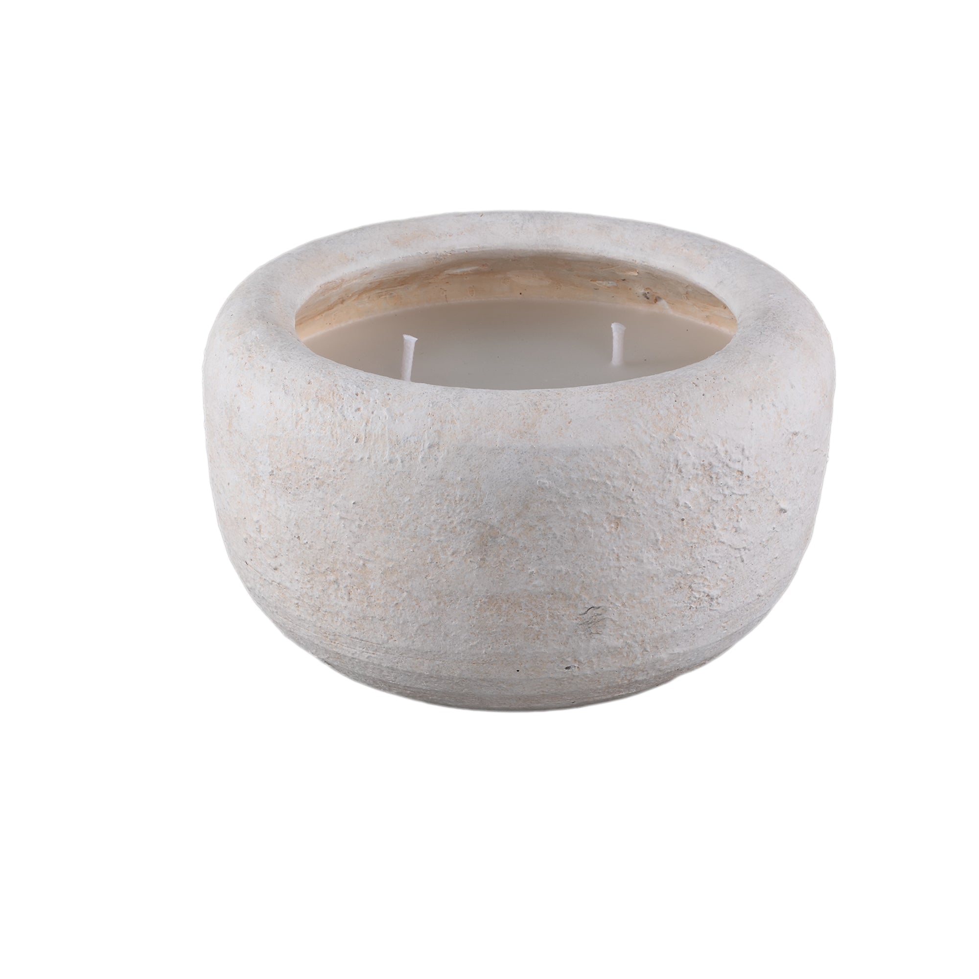 Outdoor Kaars Sarai Wit Cement Rond Large PTMD