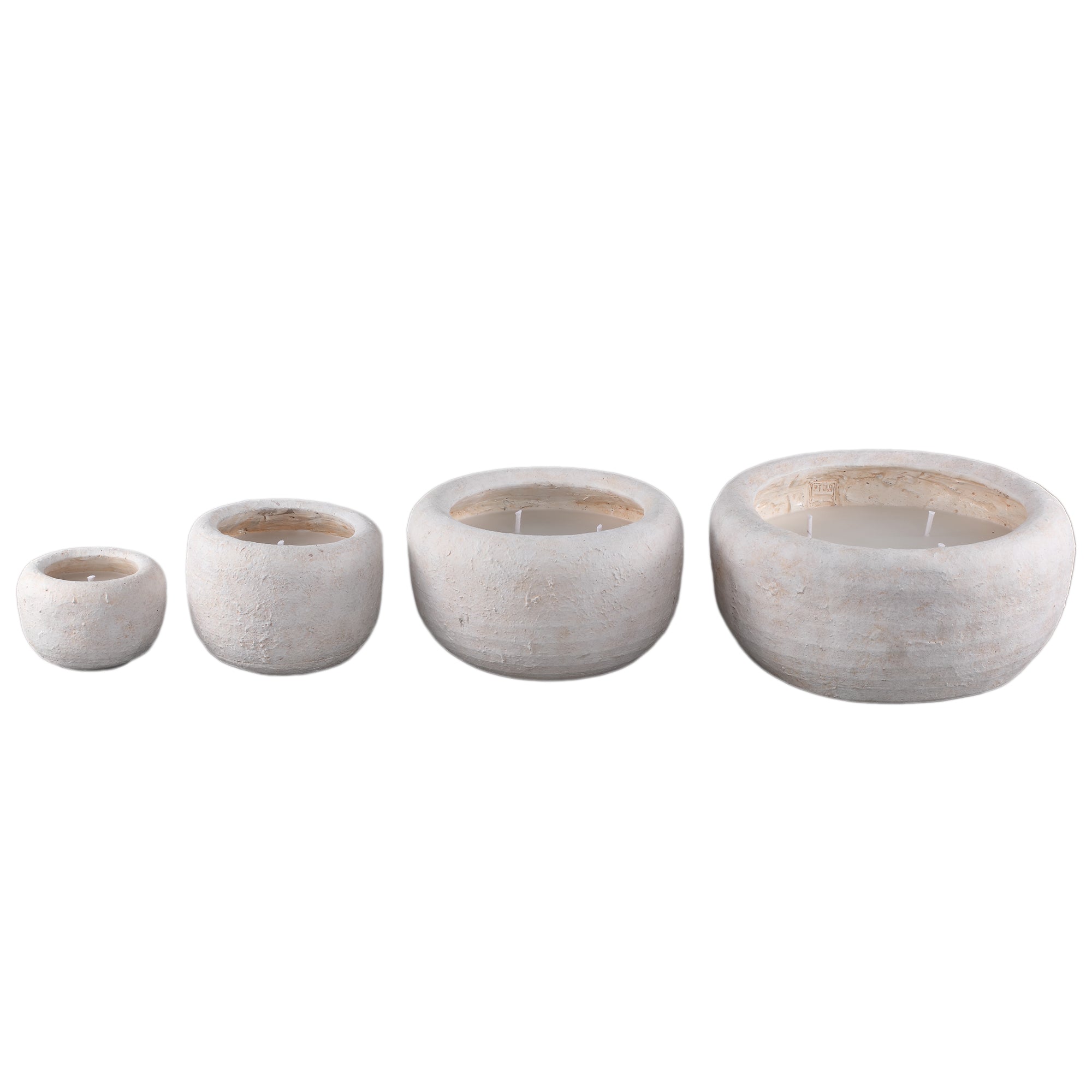 Outdoor Kaars Sarai Wit Cement Rond Medium PTMD