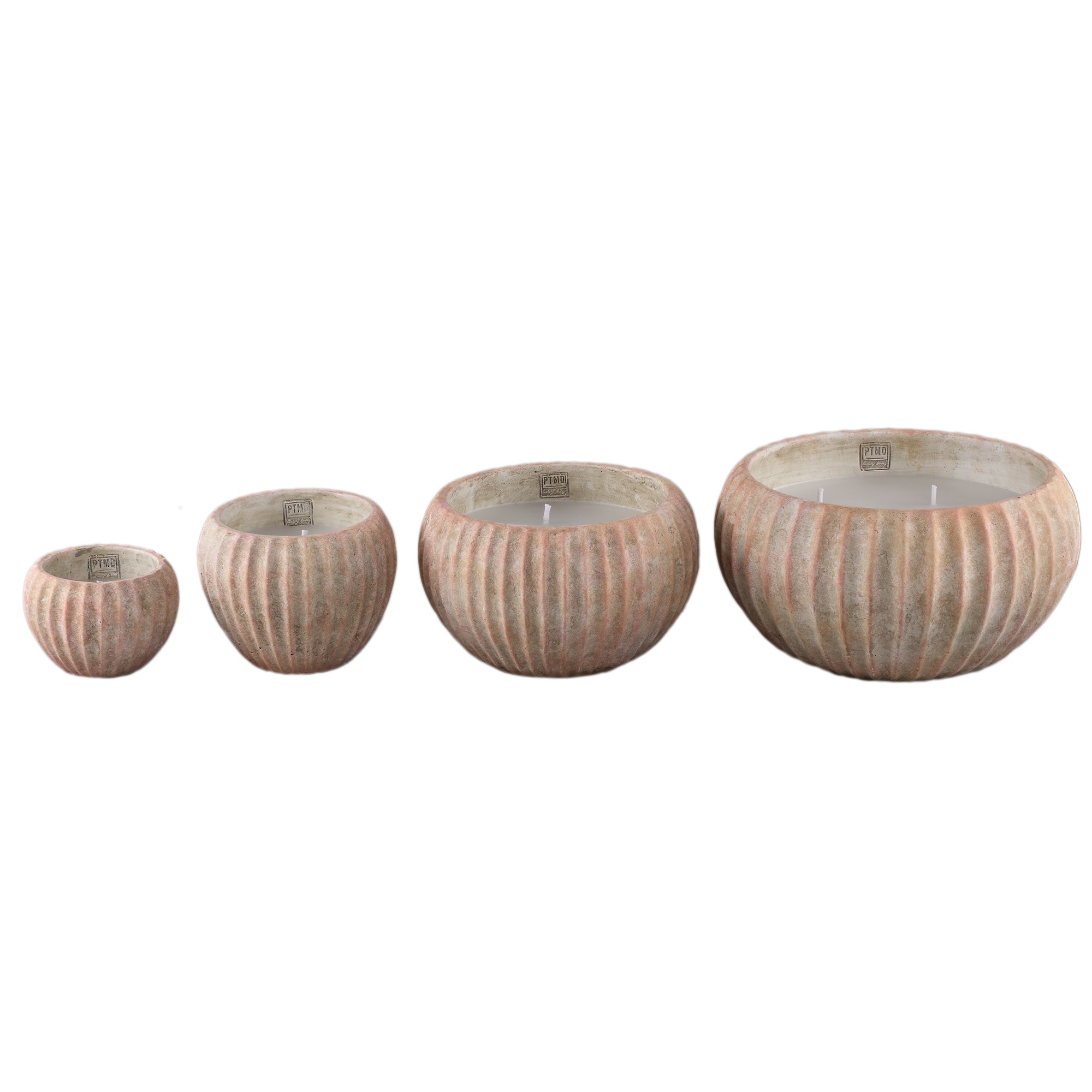 Outdoor Kaars Elora Bruin Cement Ribbel Extra Large PTMD