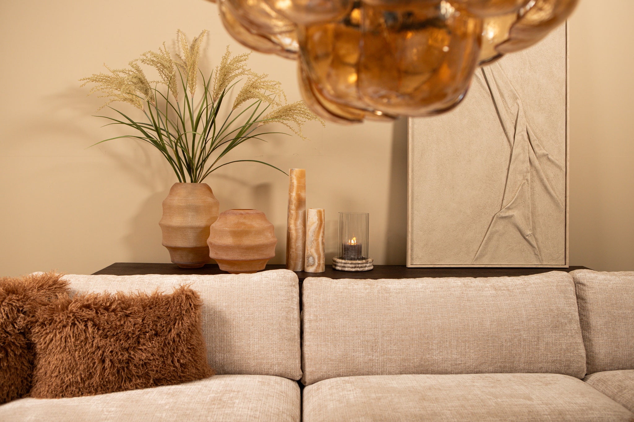 Hanglamp Vila Amber Glas Rond Large PTMD