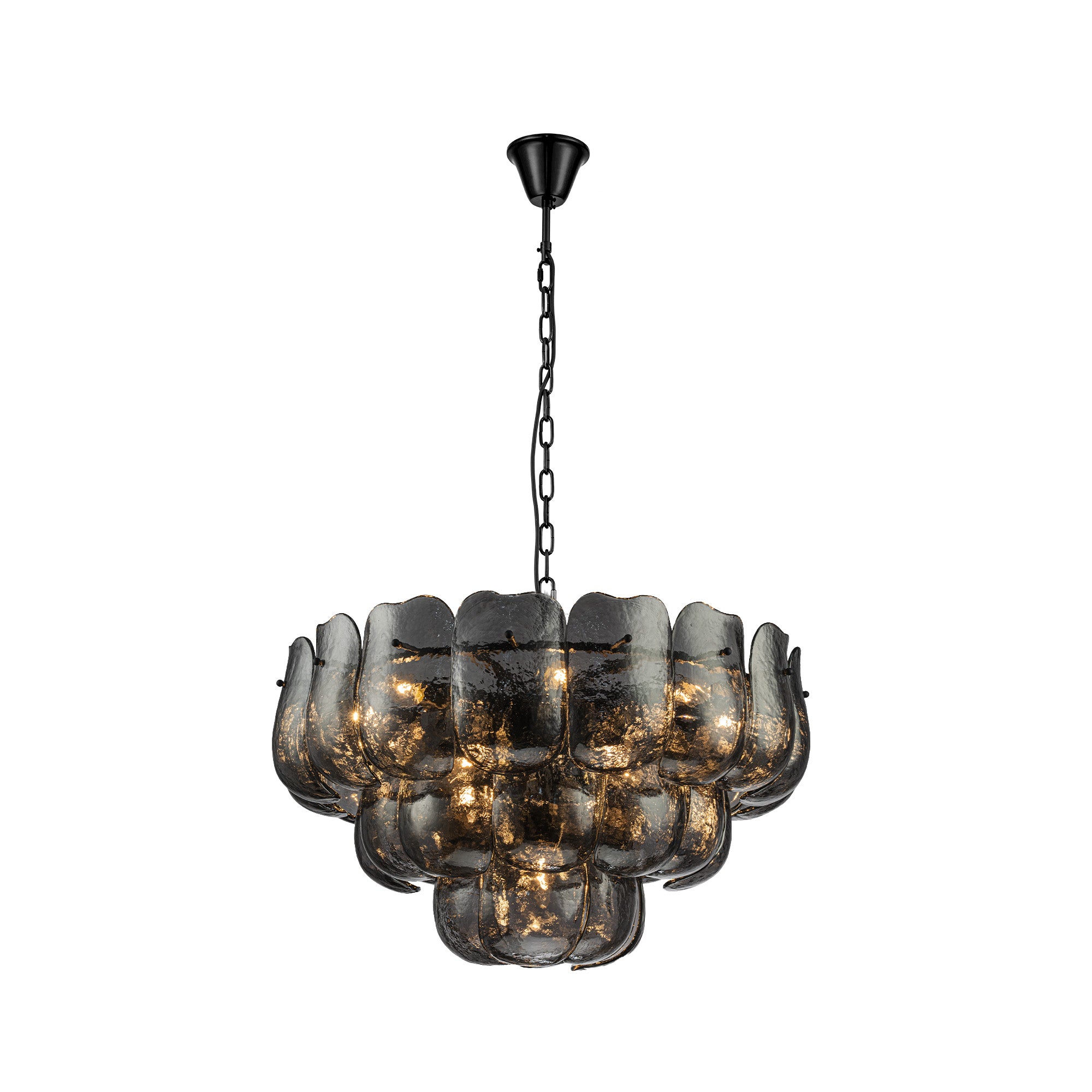 Hanglamp Vila Gunmetaal Glas Rond Large PTMD