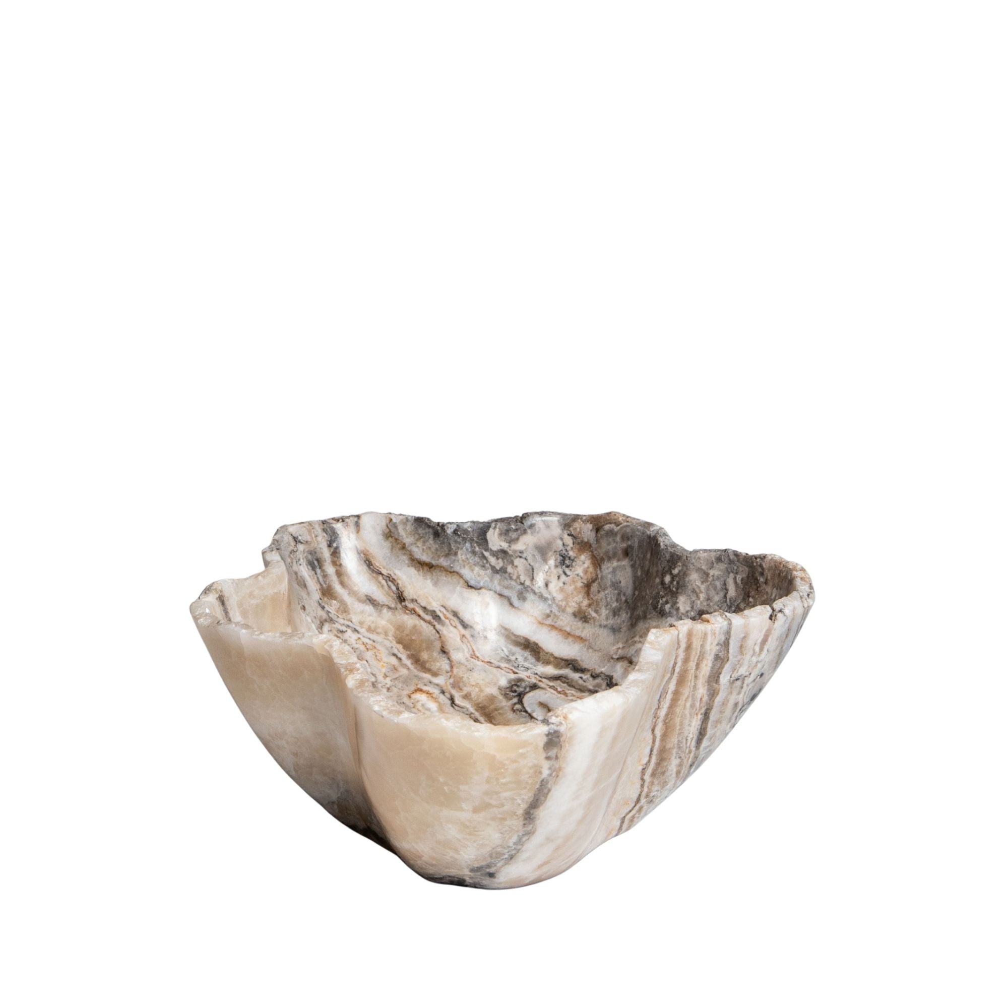 Brooker Natural Onyx Lapis Wavy Shaped Bowl PTMD