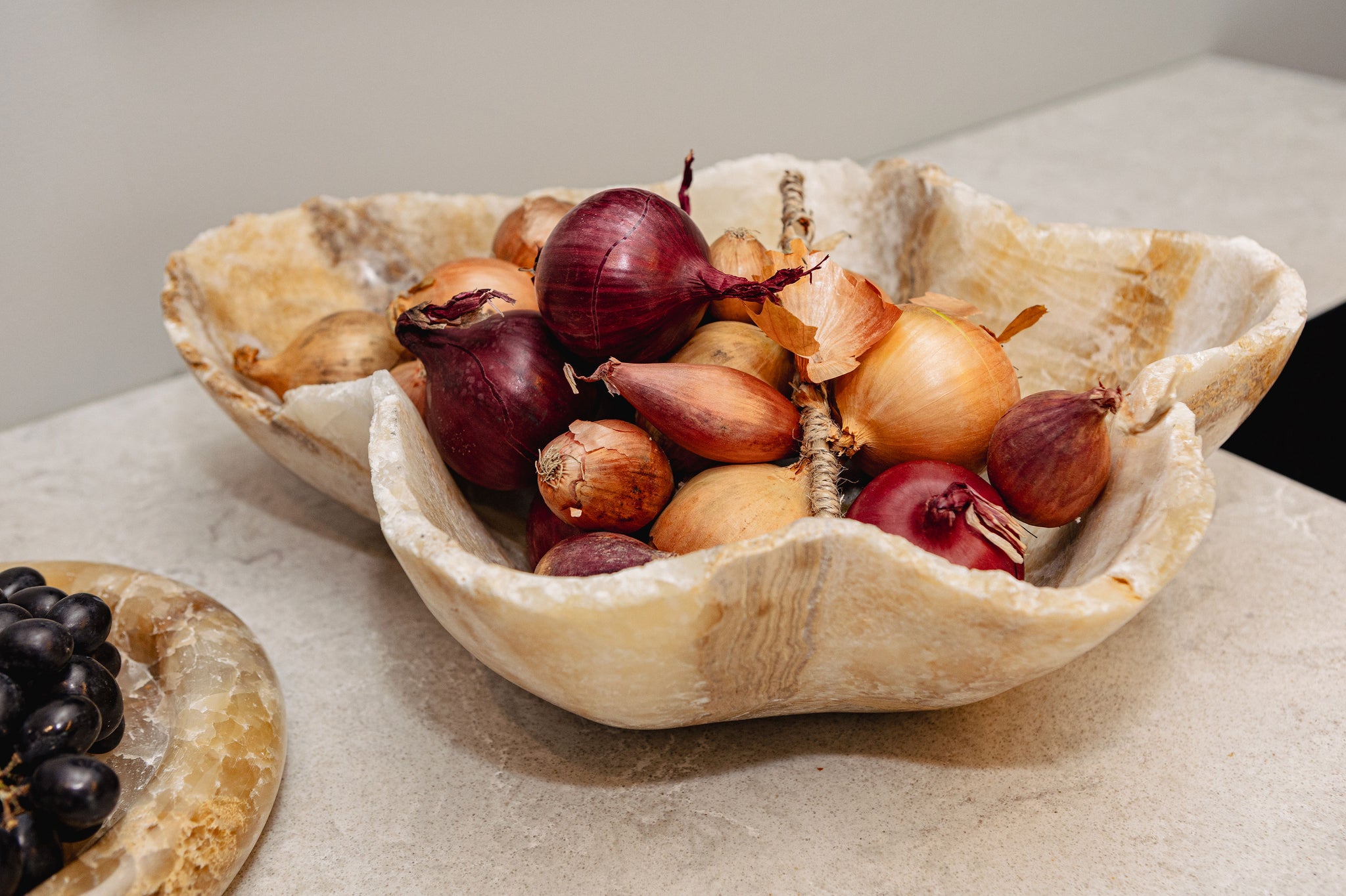 Brooker Natural Onyx Lapis Wavy Shaped Bowl PTMD