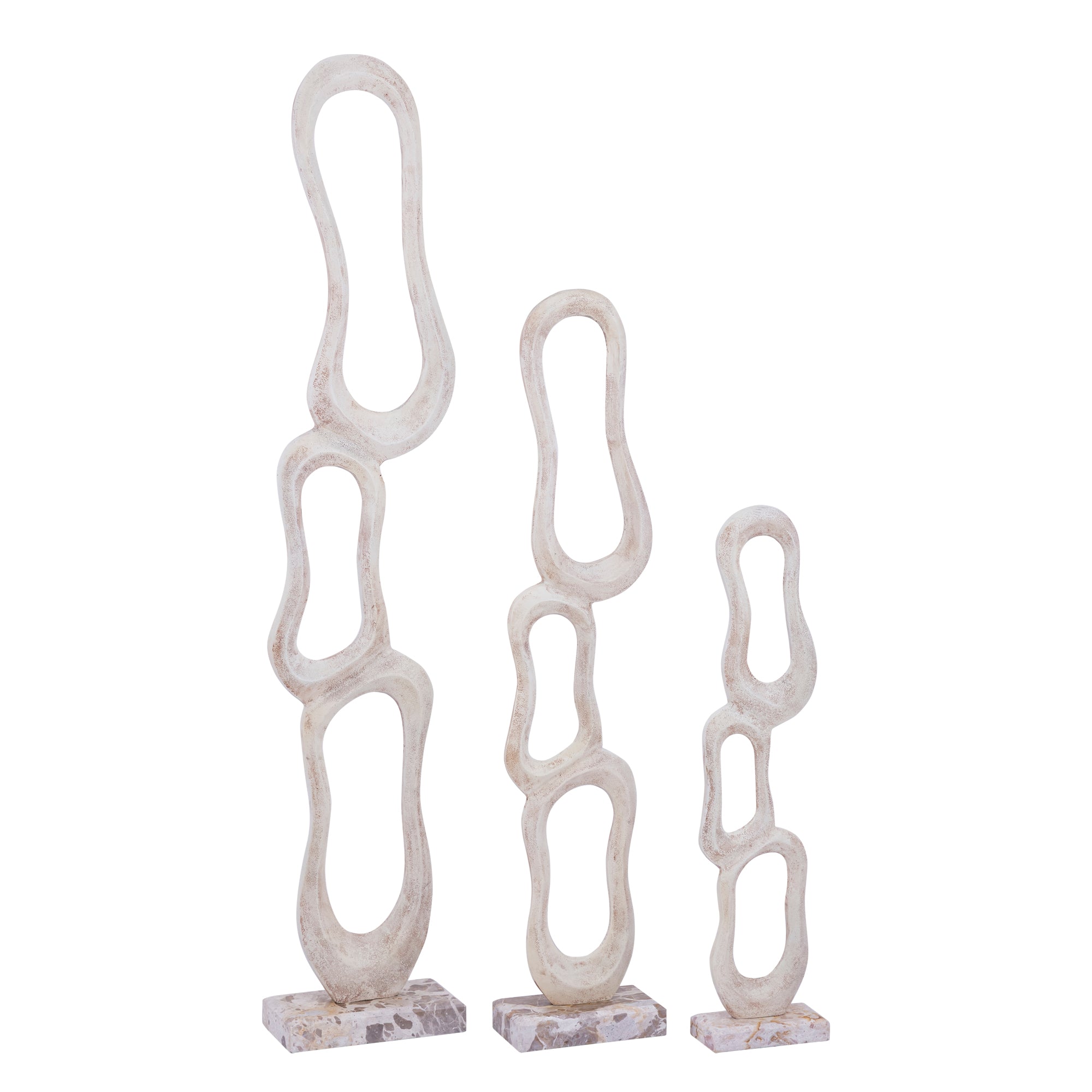Beeld Camare Abstract Design Gegoten Aluminium Beige Small PTMD