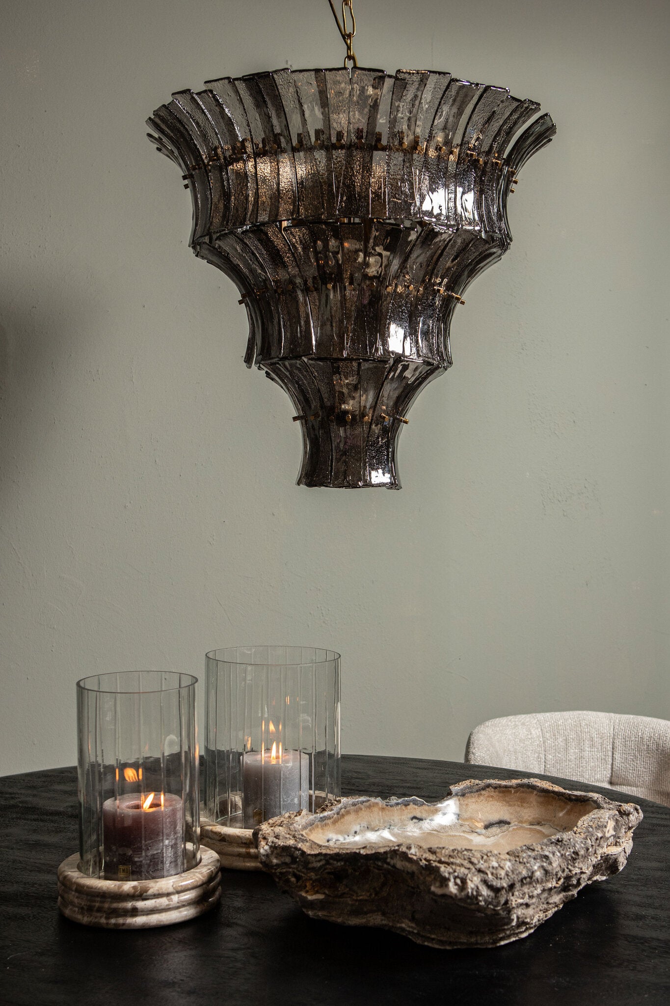 Jolee Clear Marble Stormlight Carved Glas Round L PTMD
