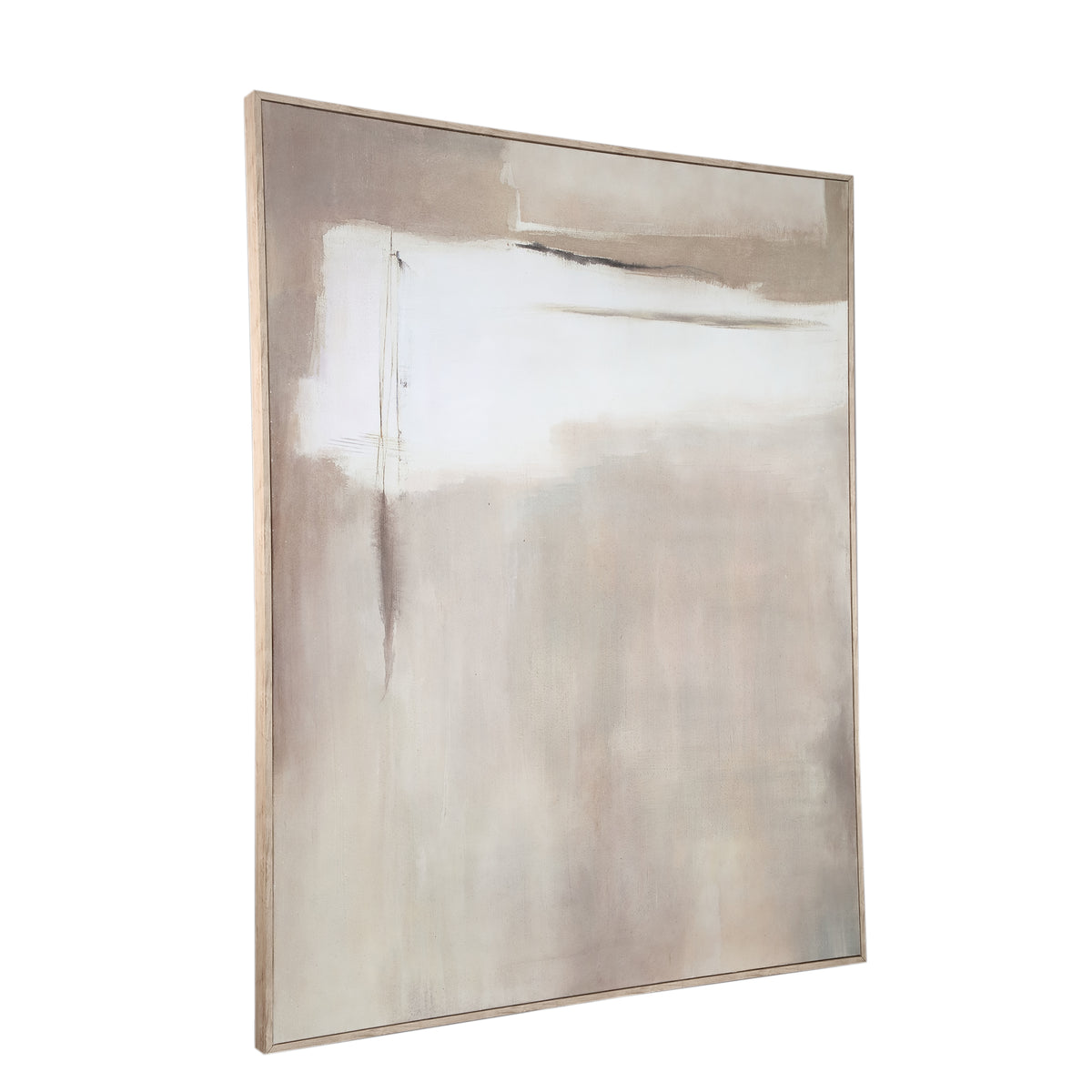 Olger Beige Abstract Canvas Wall Panel Framed A PTMD
