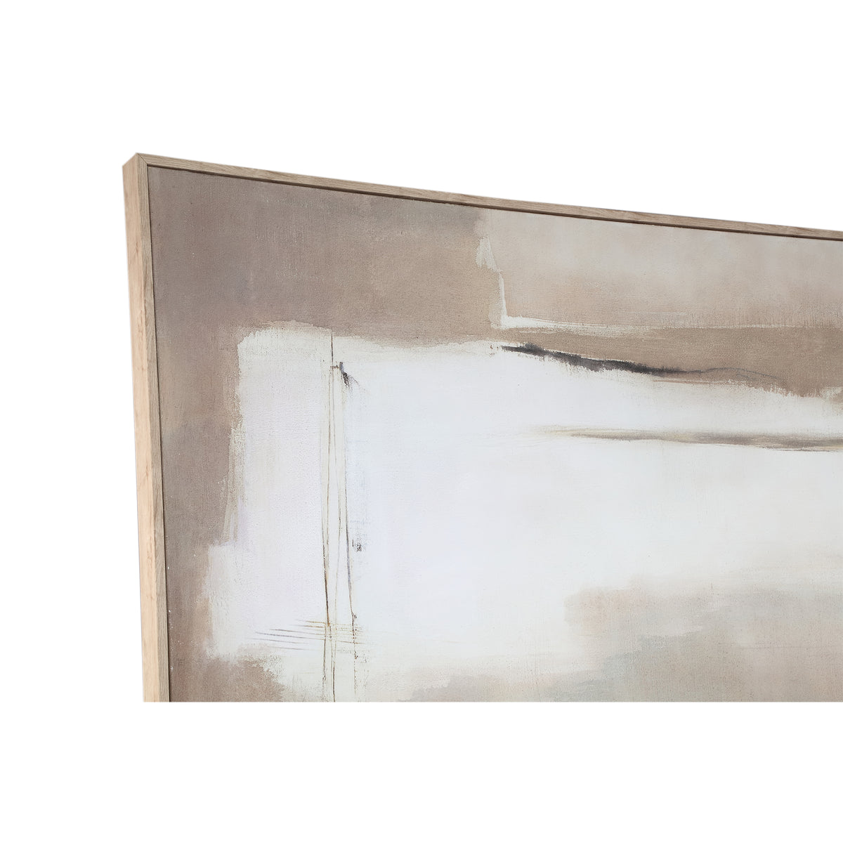 Olger Beige Abstract Canvas Wall Panel Framed A PTMD