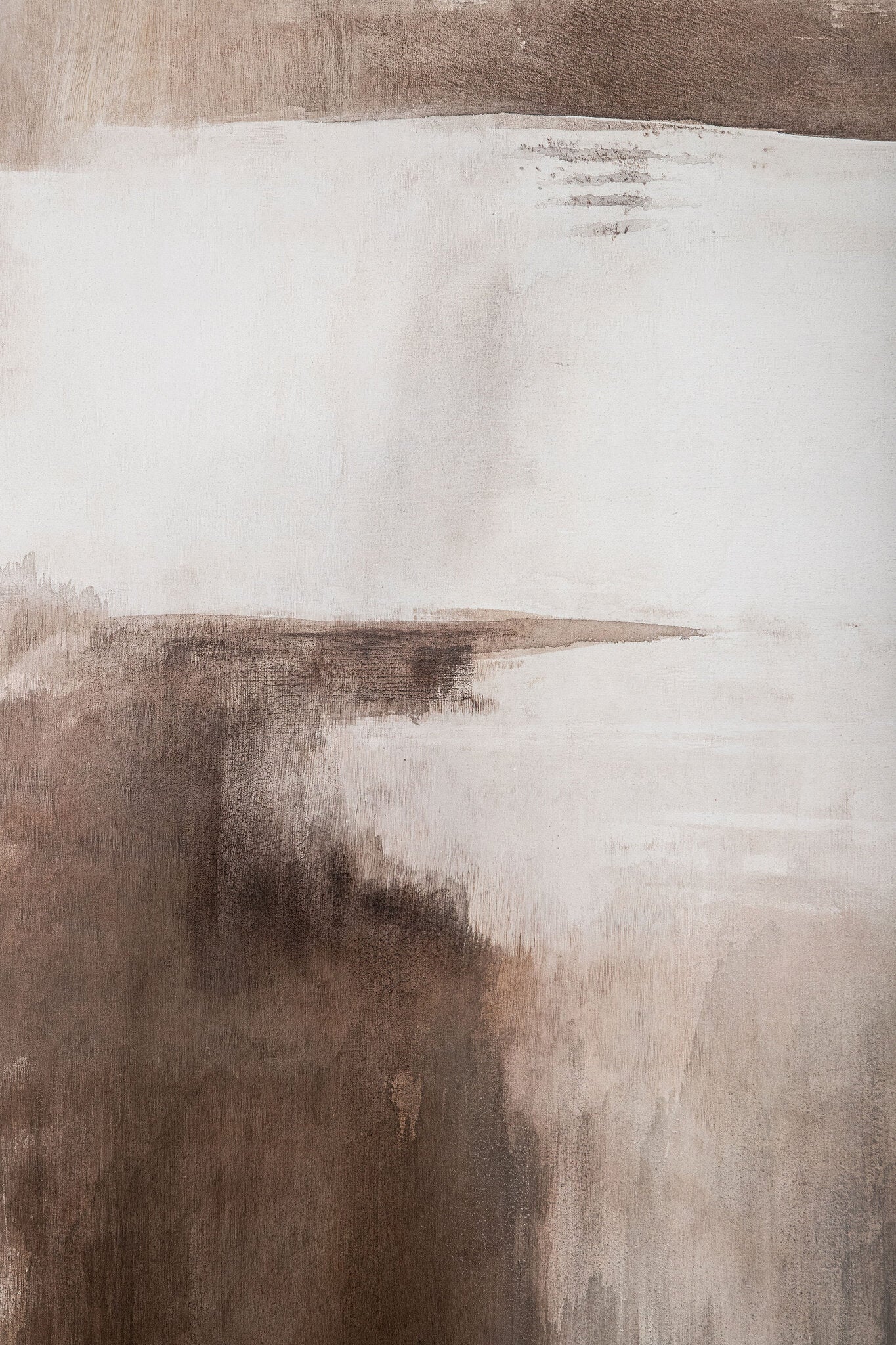 Abstract Wandpaneel Olger Beige Canvas Ingelijst PTMD