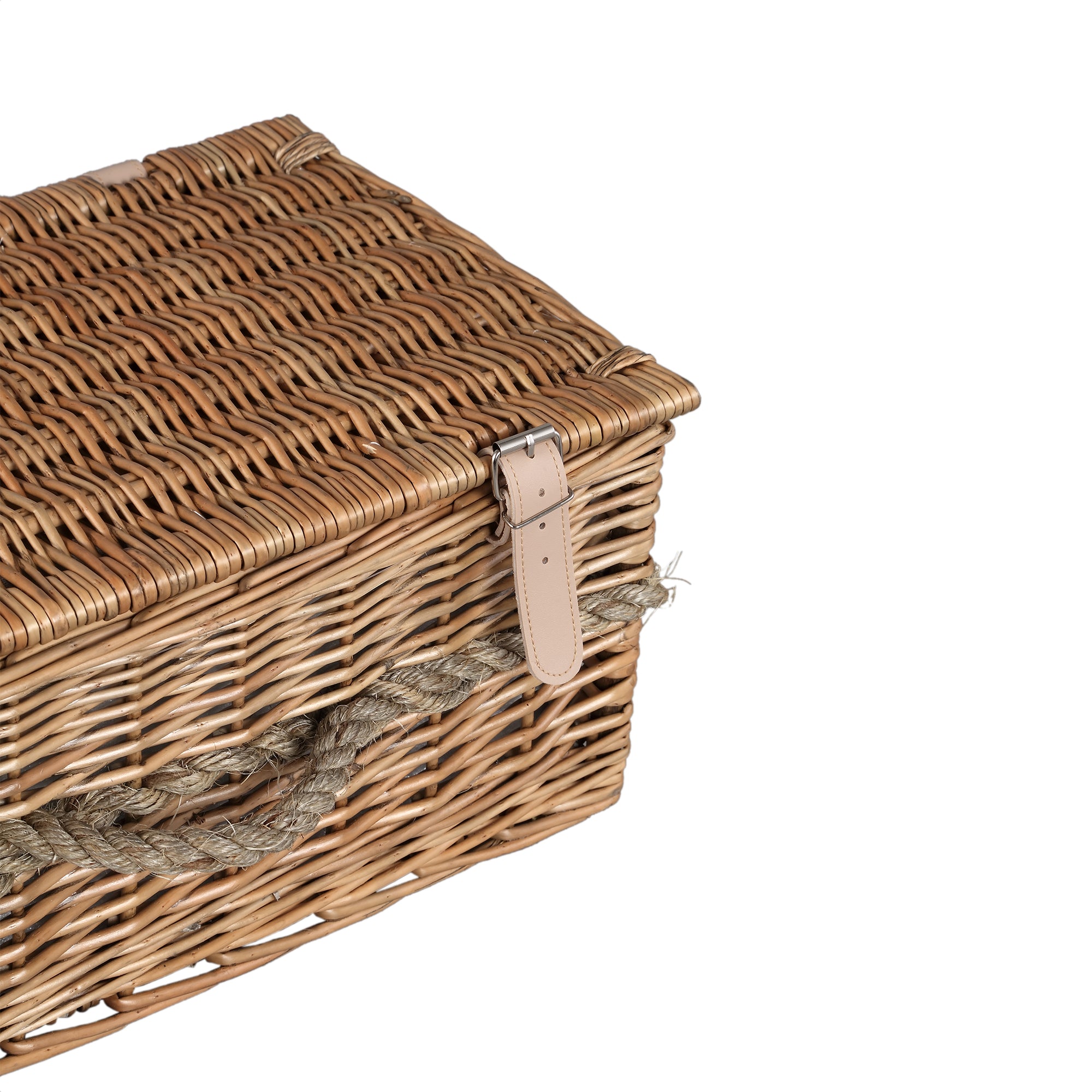 PTMD Picknickmand 2-Persoons Naturel Riet Compleet Koeltas PTMD