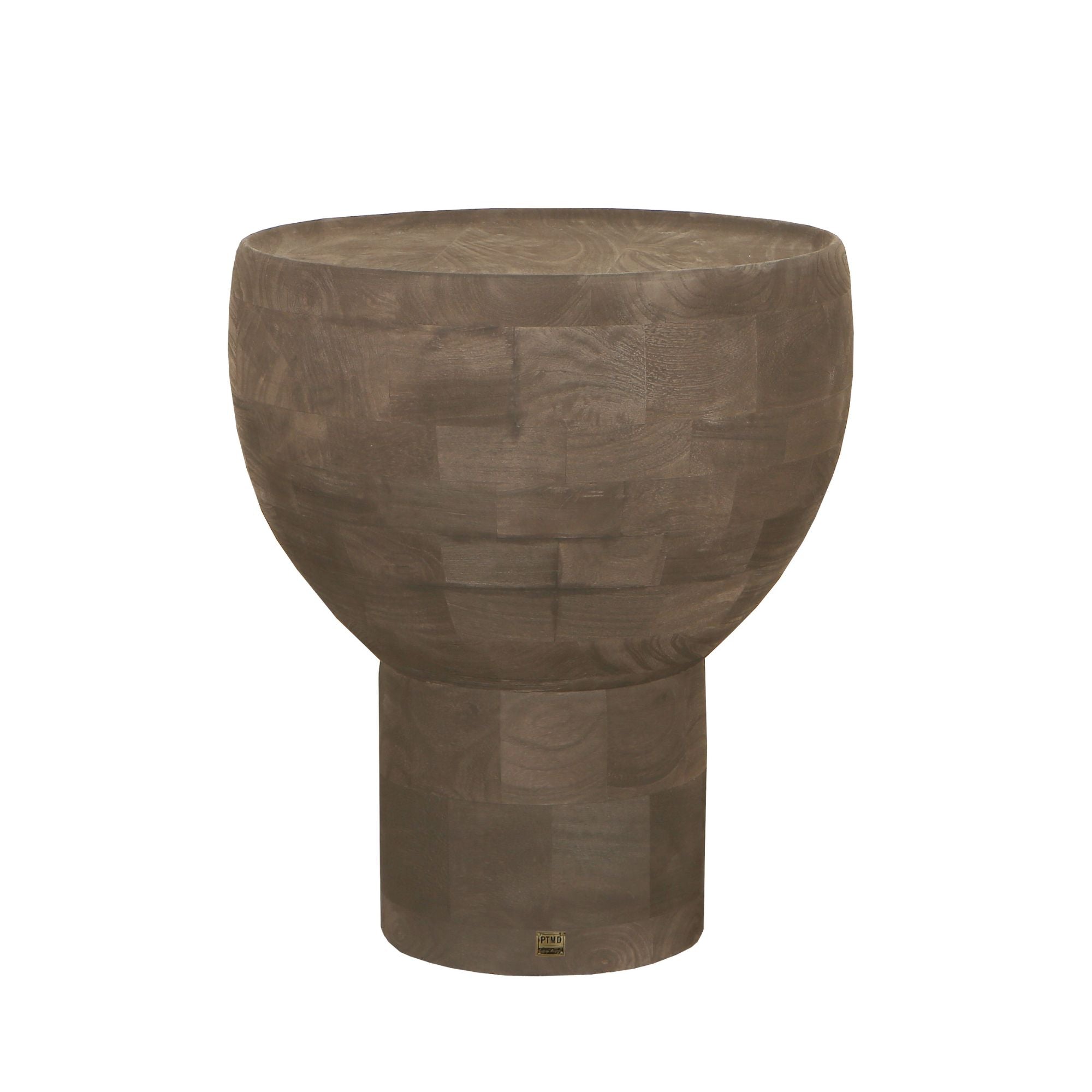 Bijzettafel Erno Bruin Mango Hout Op Voet Rond PTMD