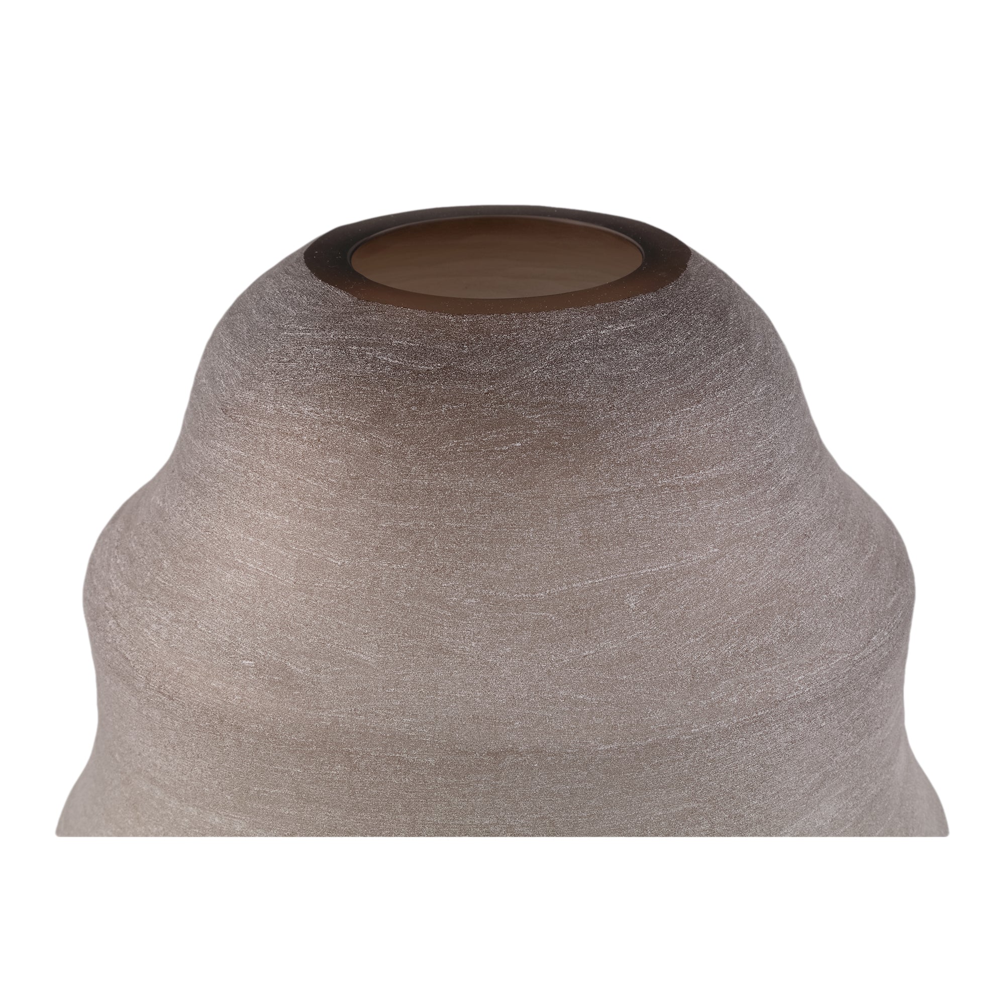 Elladie Beige Round Glass Layered Vase High PTMD