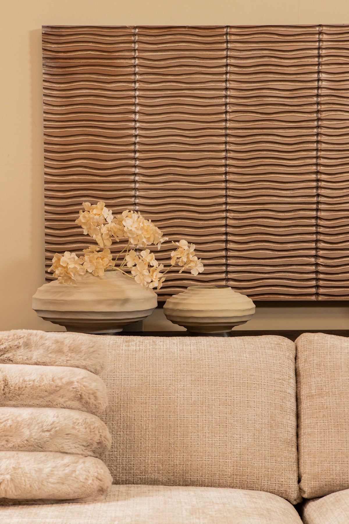 Seline Bronze MDF Wavy Stripe Layer Wall Panel L PTMD