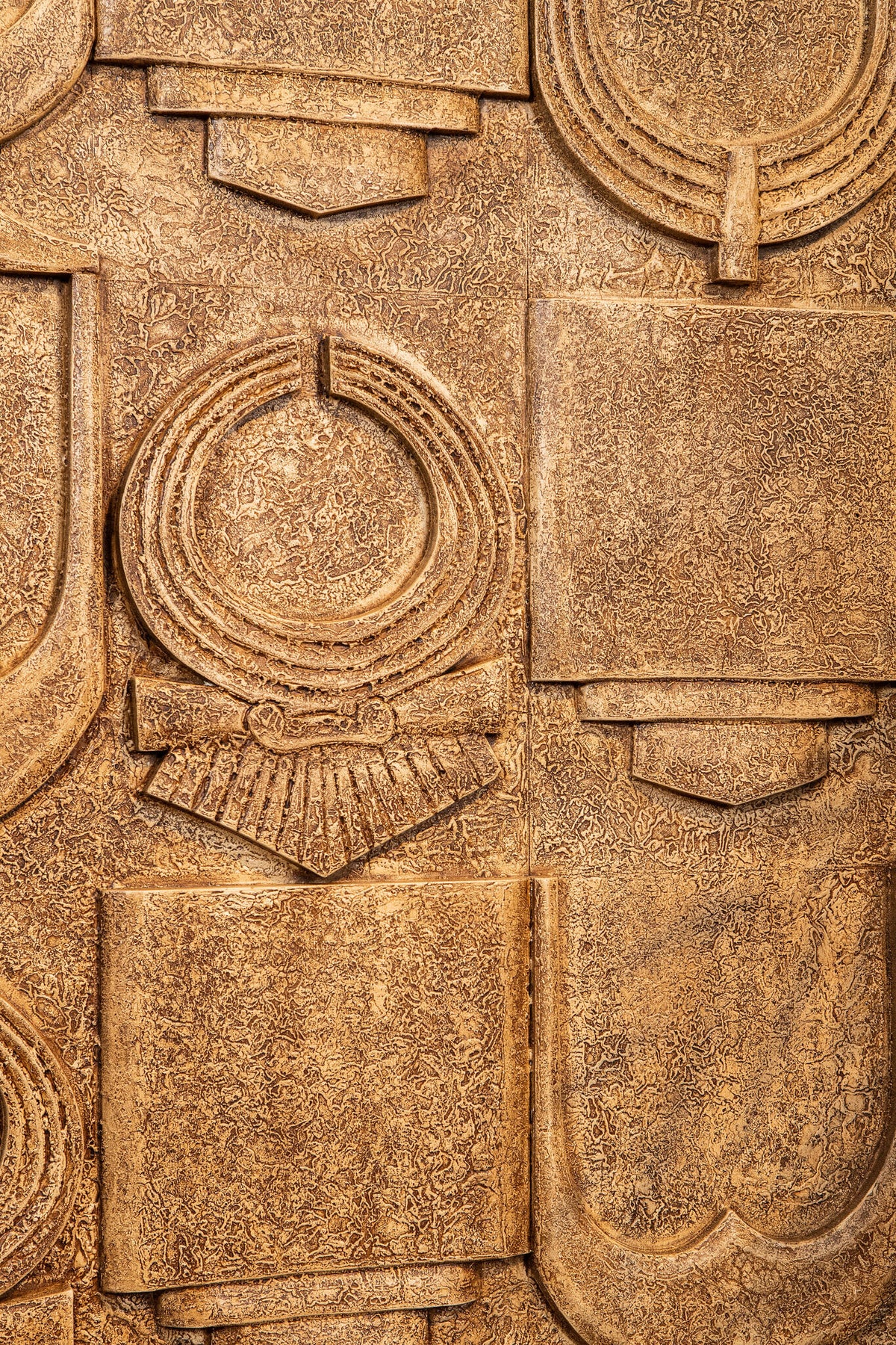 Saku Beige MDF Aancient Symbols Antique Wall Panel PTMD