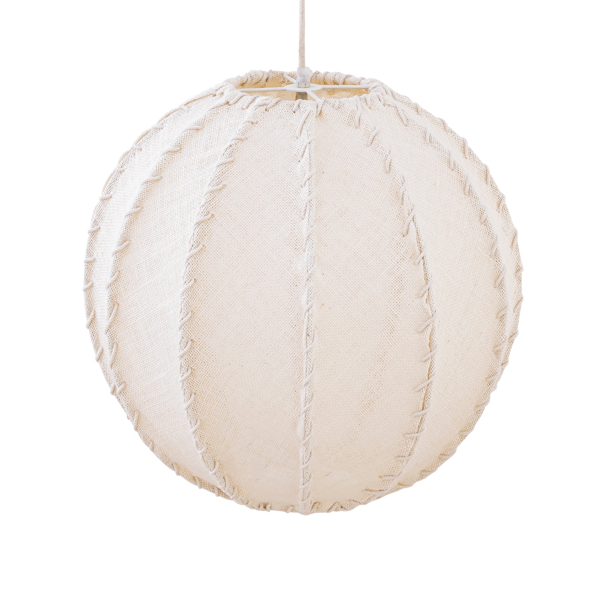 Hanglamp Myka Creme Jute Hanging Bolvorm Small PTMD