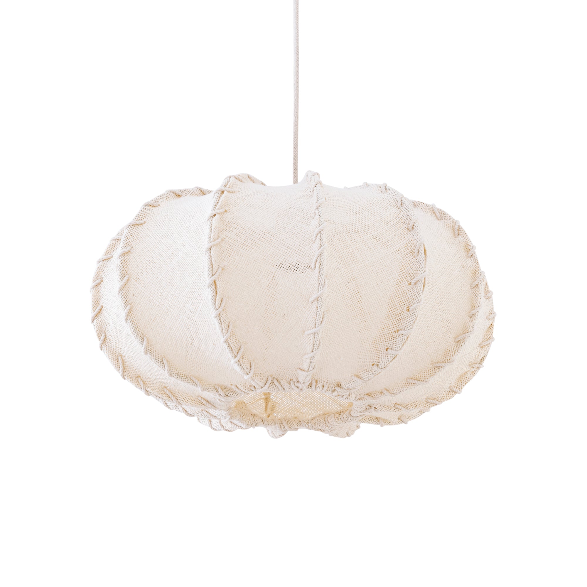 Hanglamp Myka Creme Jute Plat Rond Small PTMD
