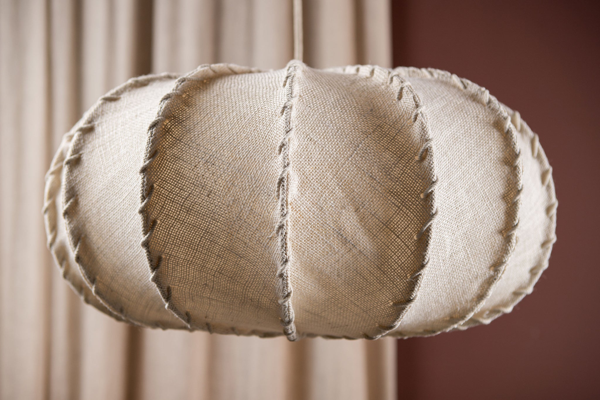 Hanglamp Myka Creme Jute Plat Rond Small PTMD