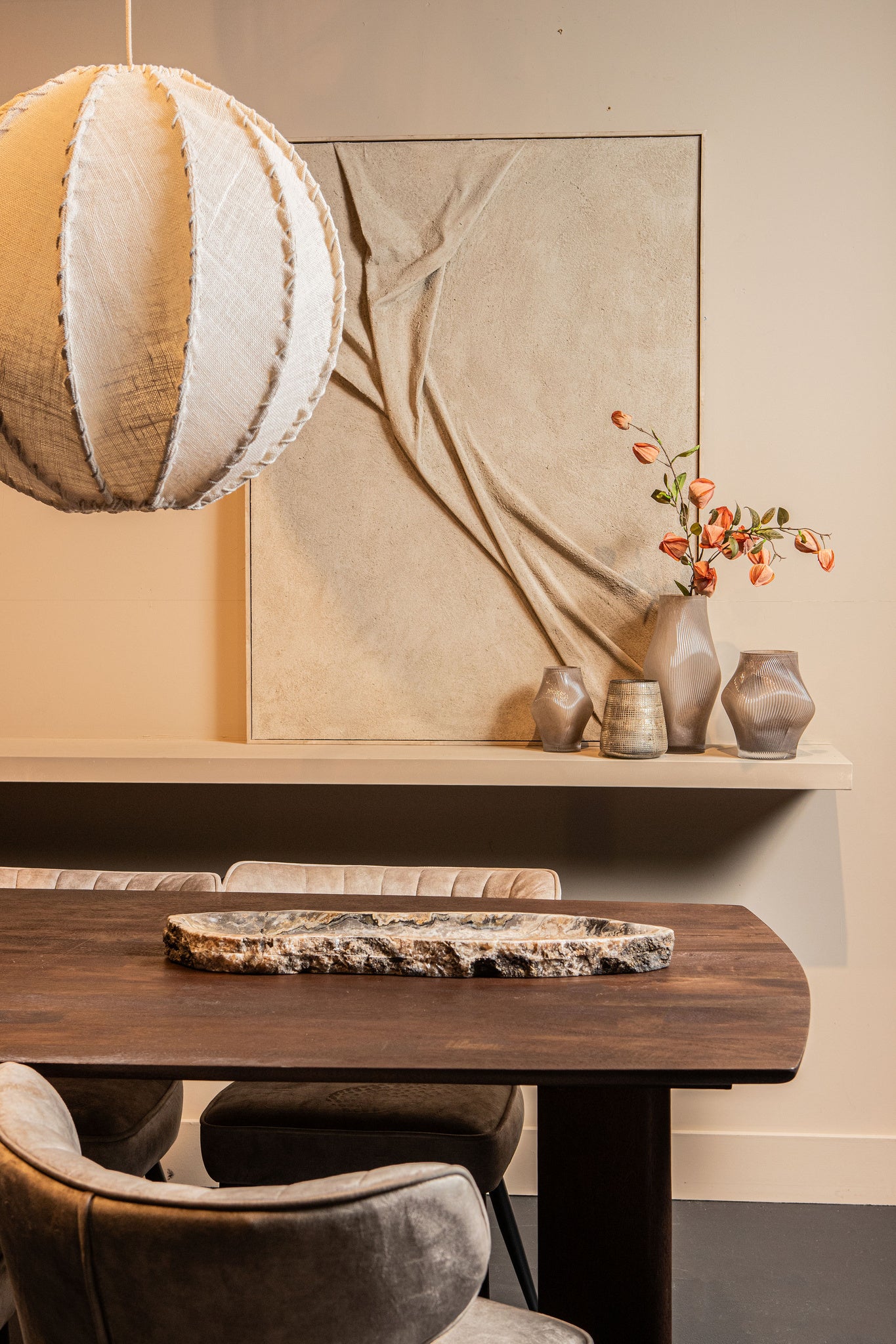 Hanglamp Myka Creme Jute Bolvorm Large PTMD