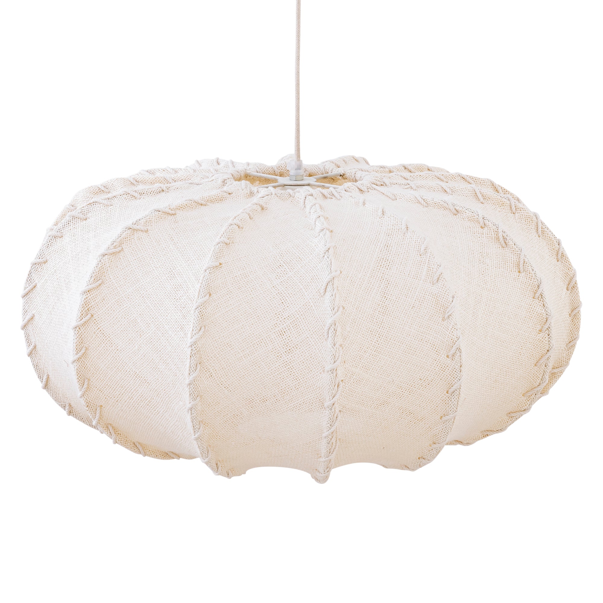 Hanglamp Myka Creme Jute Plat Rond Large PTMD