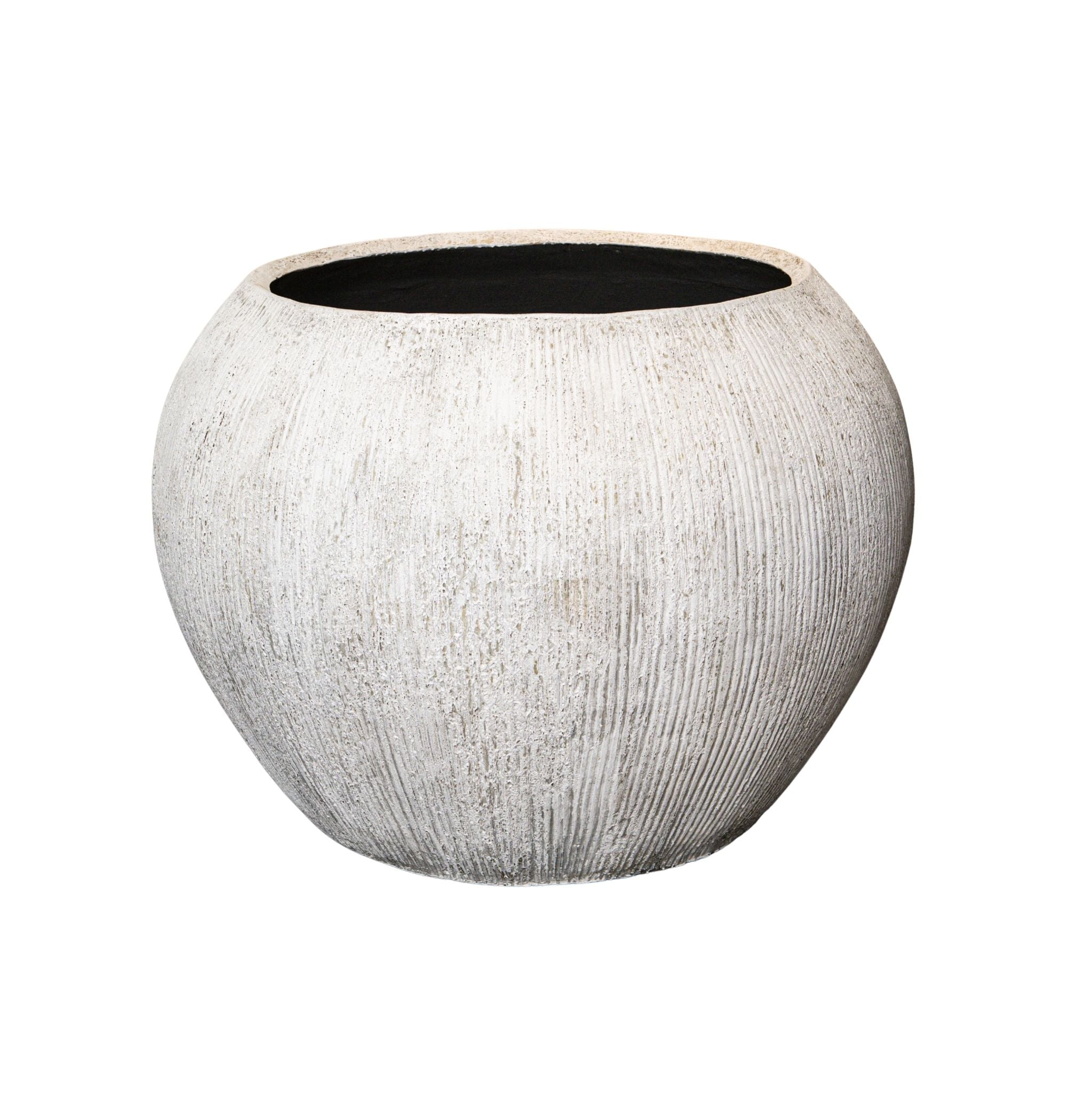 Yolenda Cream Cement Fiber Big Pot Stripe Pattern PTMD