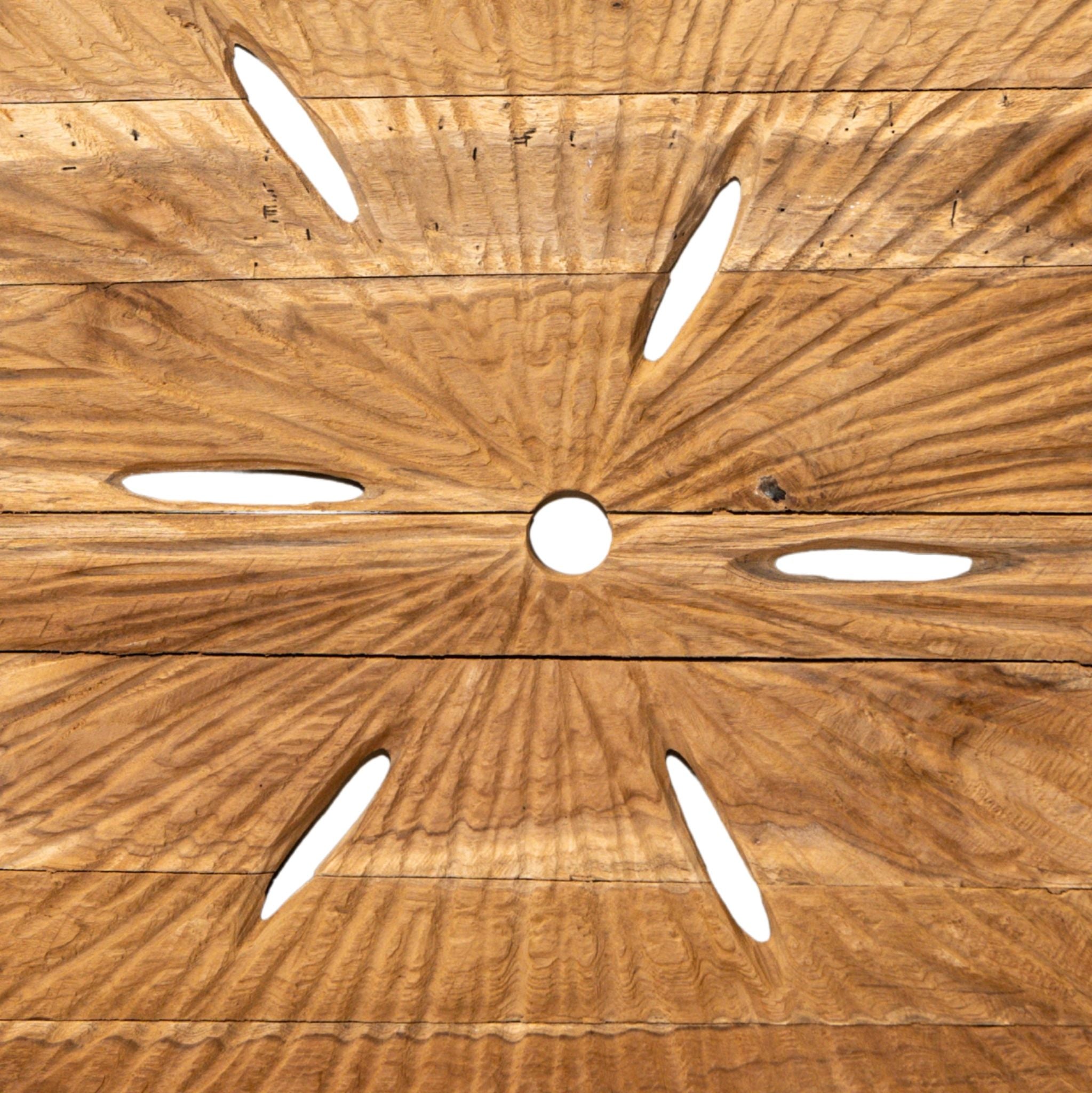 Rond Wandpaneel Roch Teakhout Rustiek Naturel Small PTMD