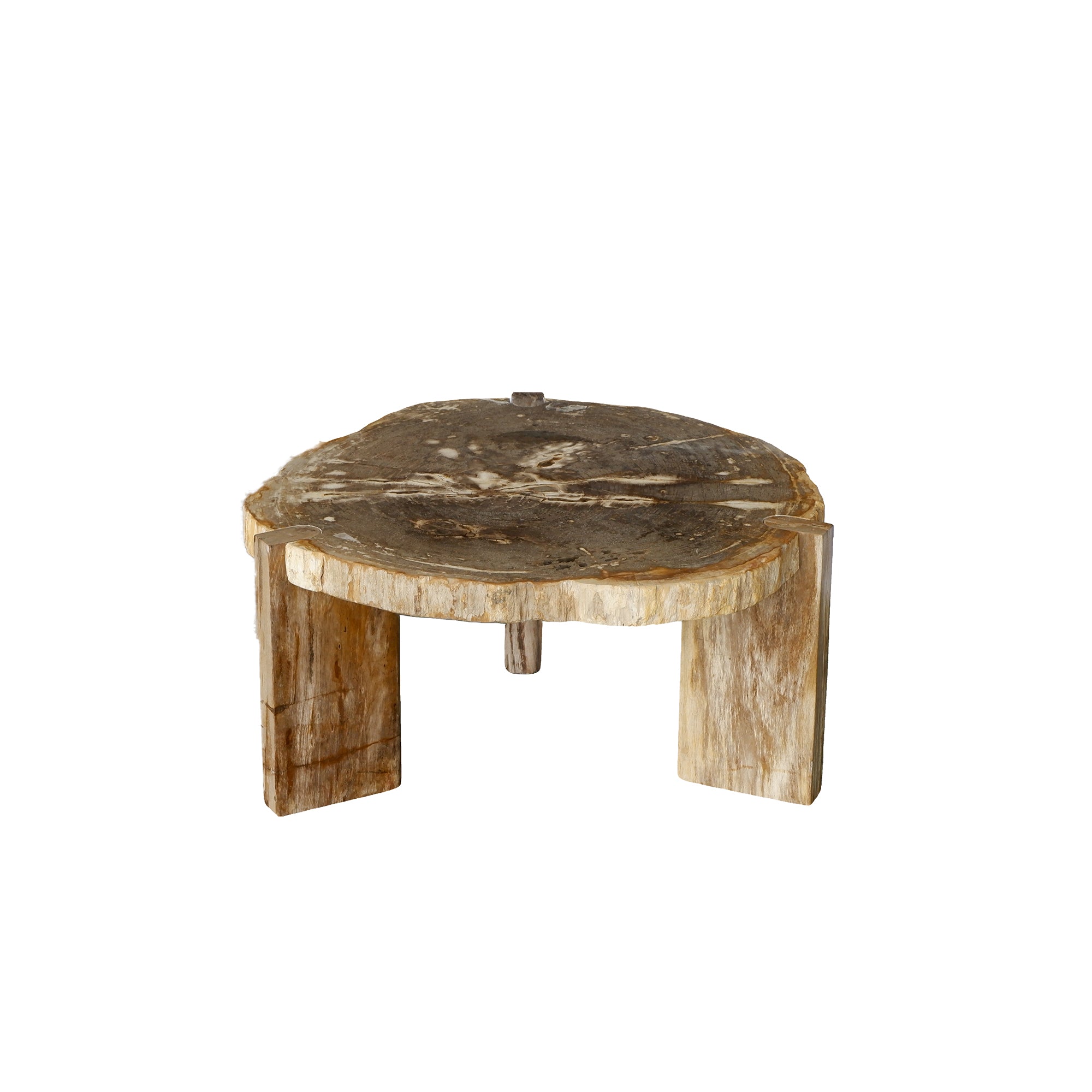 Salontafel Kayo Naturel Versteend hout 3 Poten Hoog PTMD