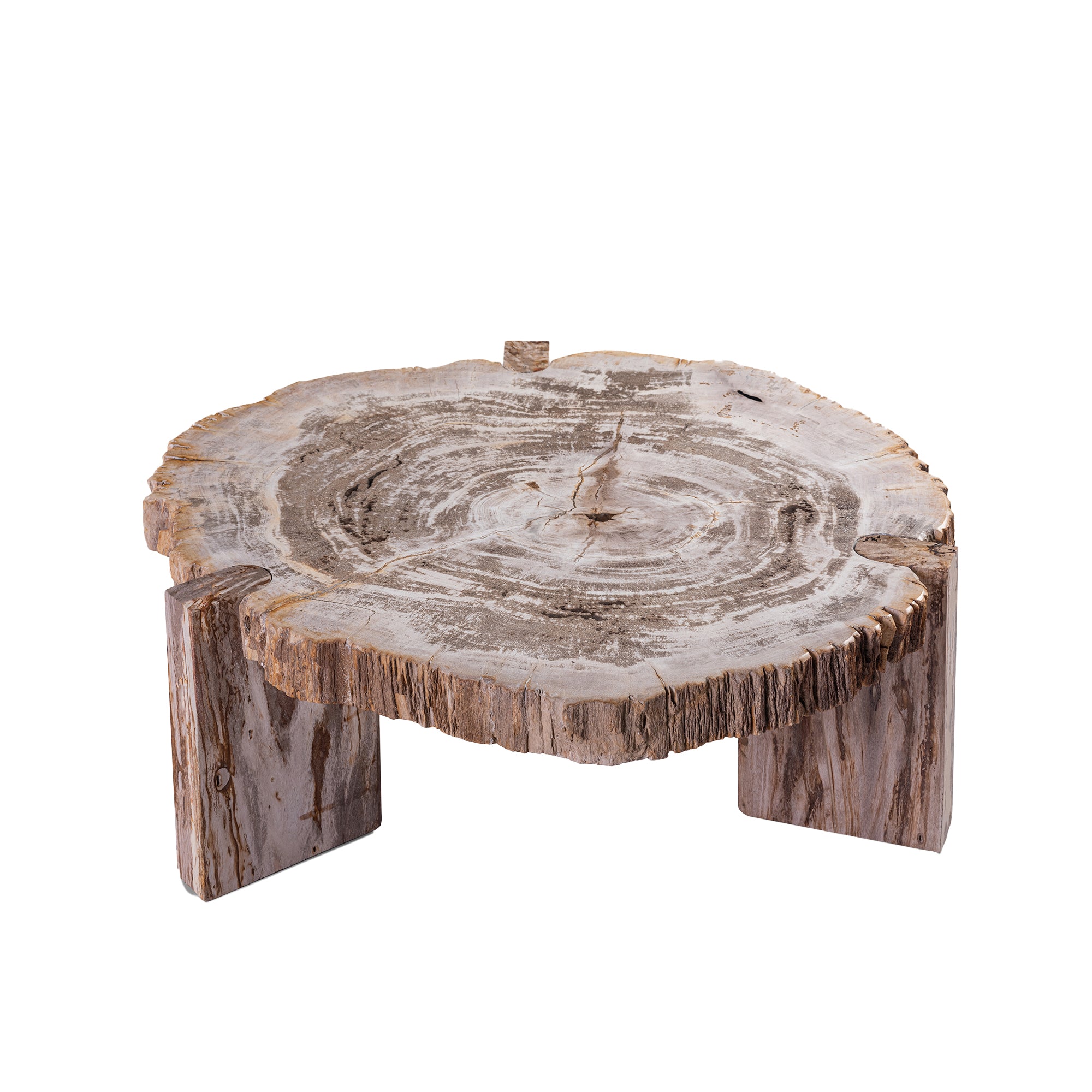 Salontafel Kayo Naturel Versteend Hout 3 Poten Laag PTMD