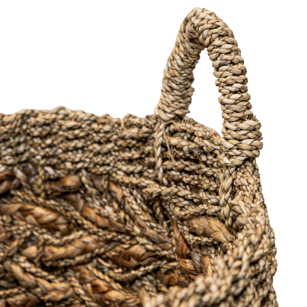 Izely Natural Seagrass Basket Set Of 3 Round PTMD