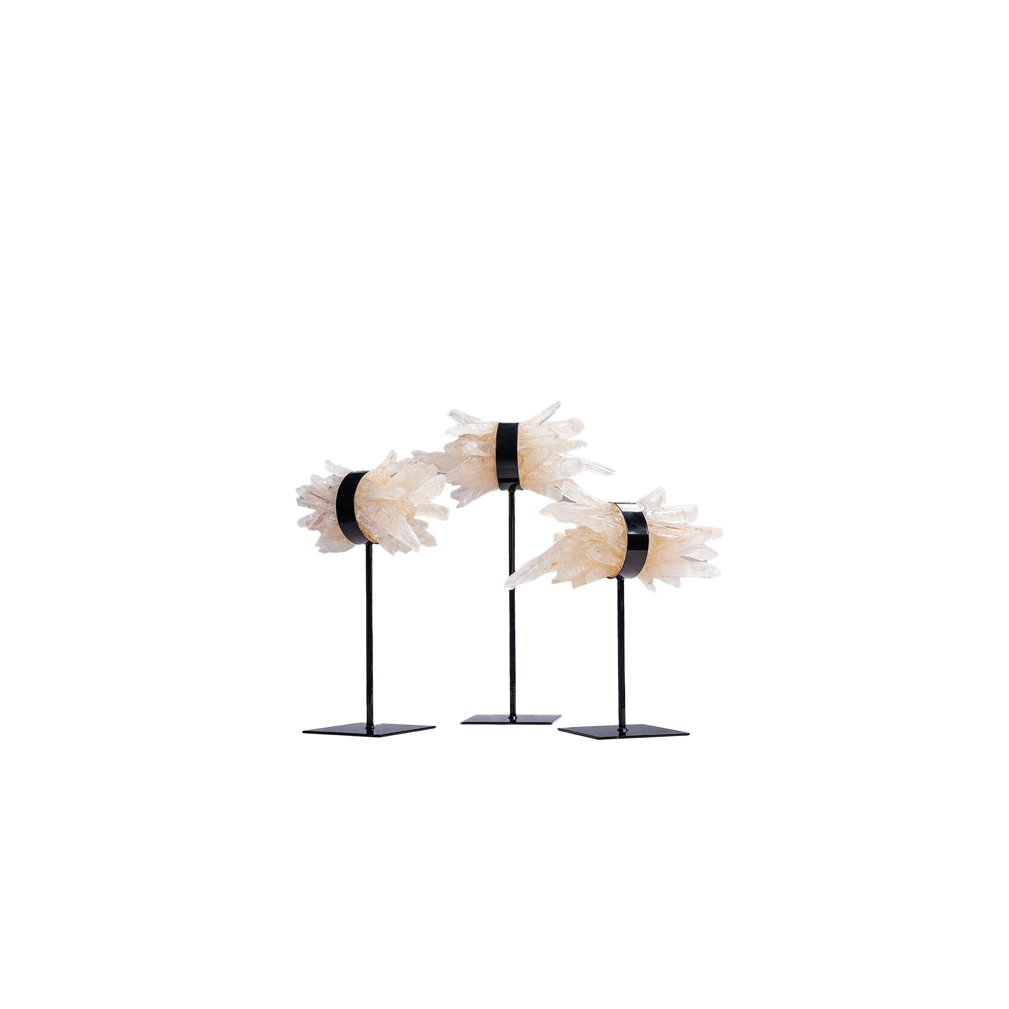 Yerin Natural Quartz Mineral Cluster Deco Statue L PTMD