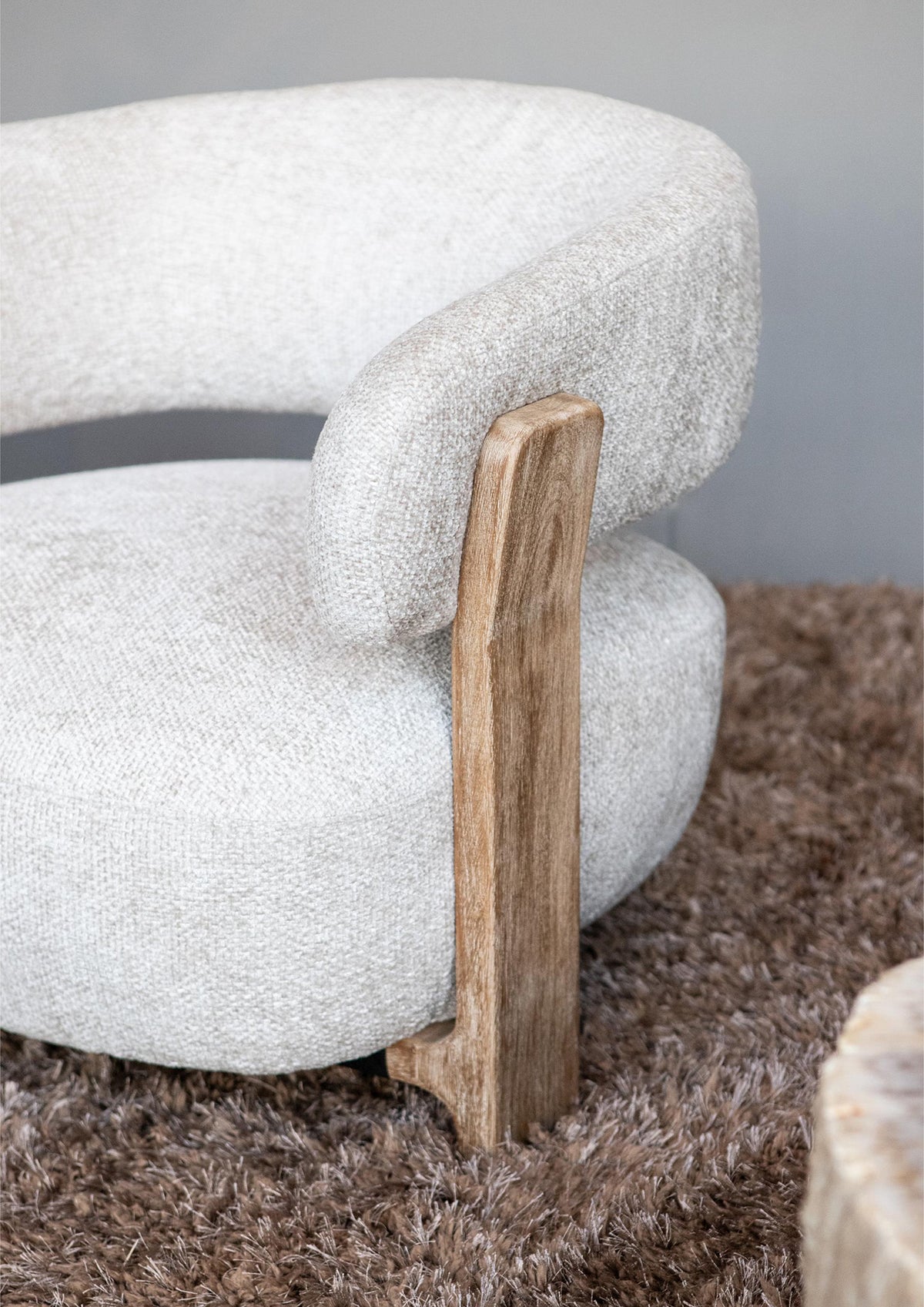 Mire Cream Fauteuil Legacy 15 Dove Rubber wood PTMD