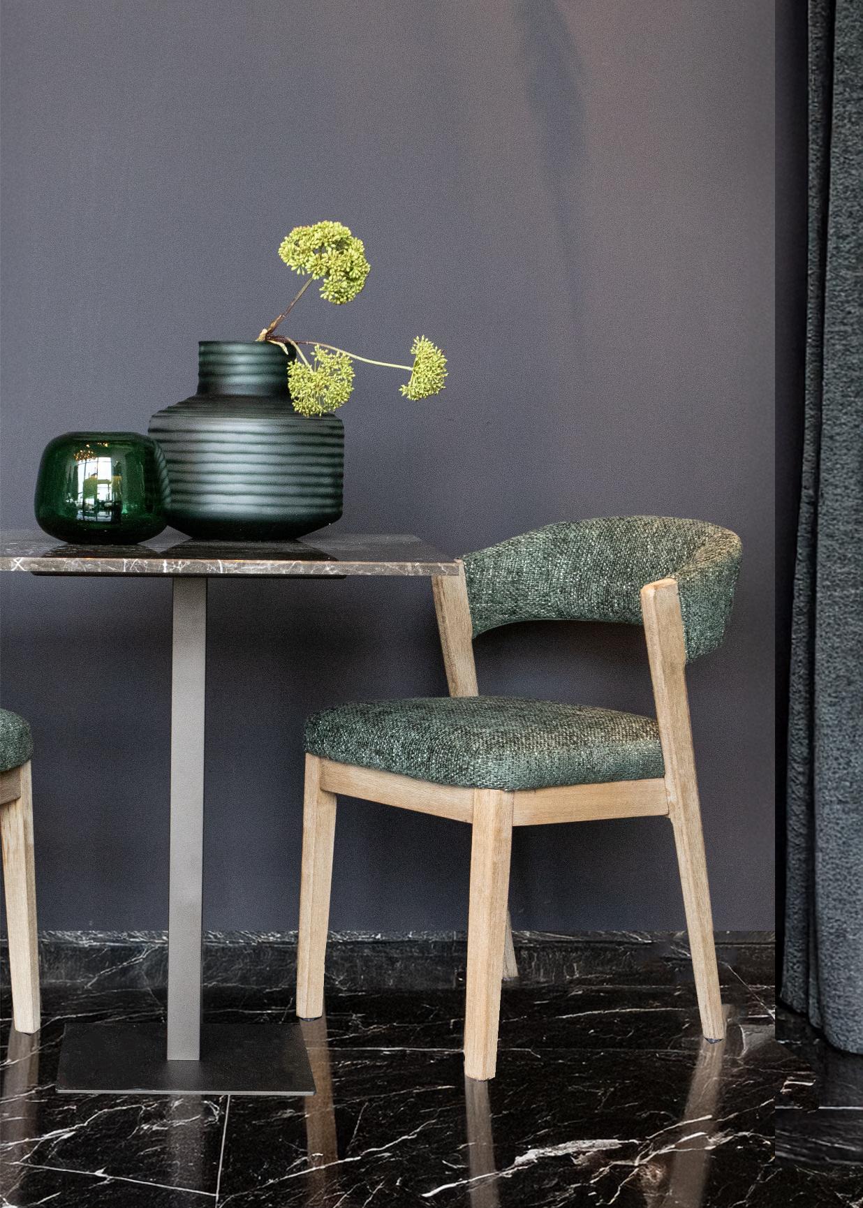 Eetkamerstoel Kael Groen Legacy 10 Olive Rubberhout Set van 2 PTMD