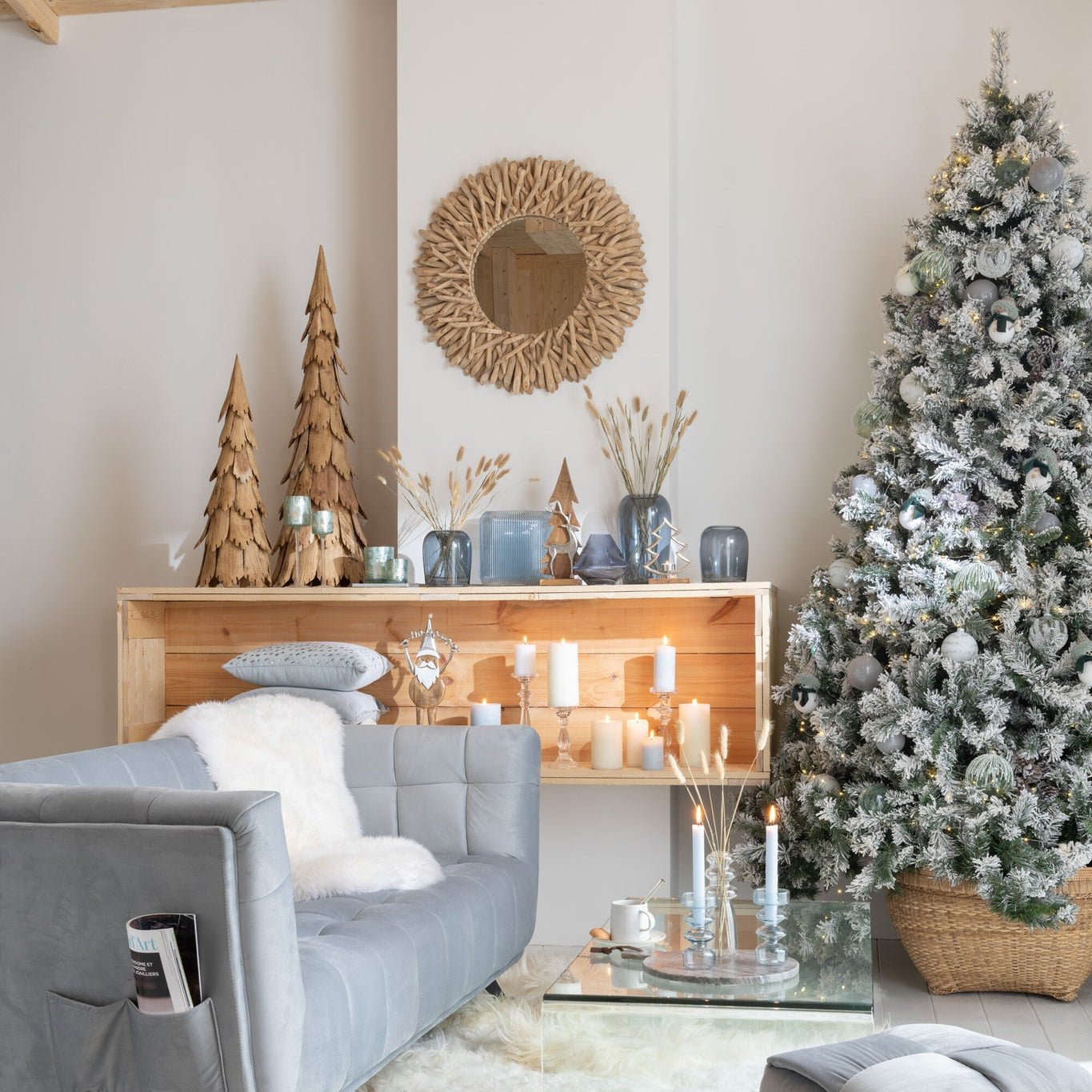 Kerstboom Plastiek Besneeuwd Groen Large H325cm J-Line