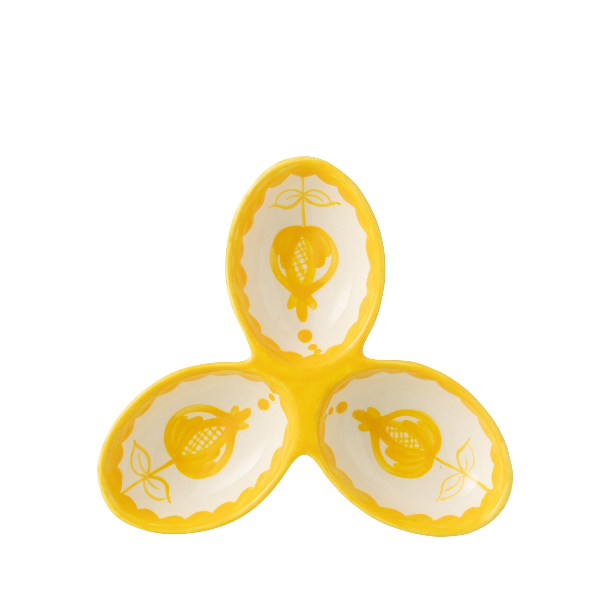 Apero Bakjes Granada Motief Geel/Wit Keramiek J-Line