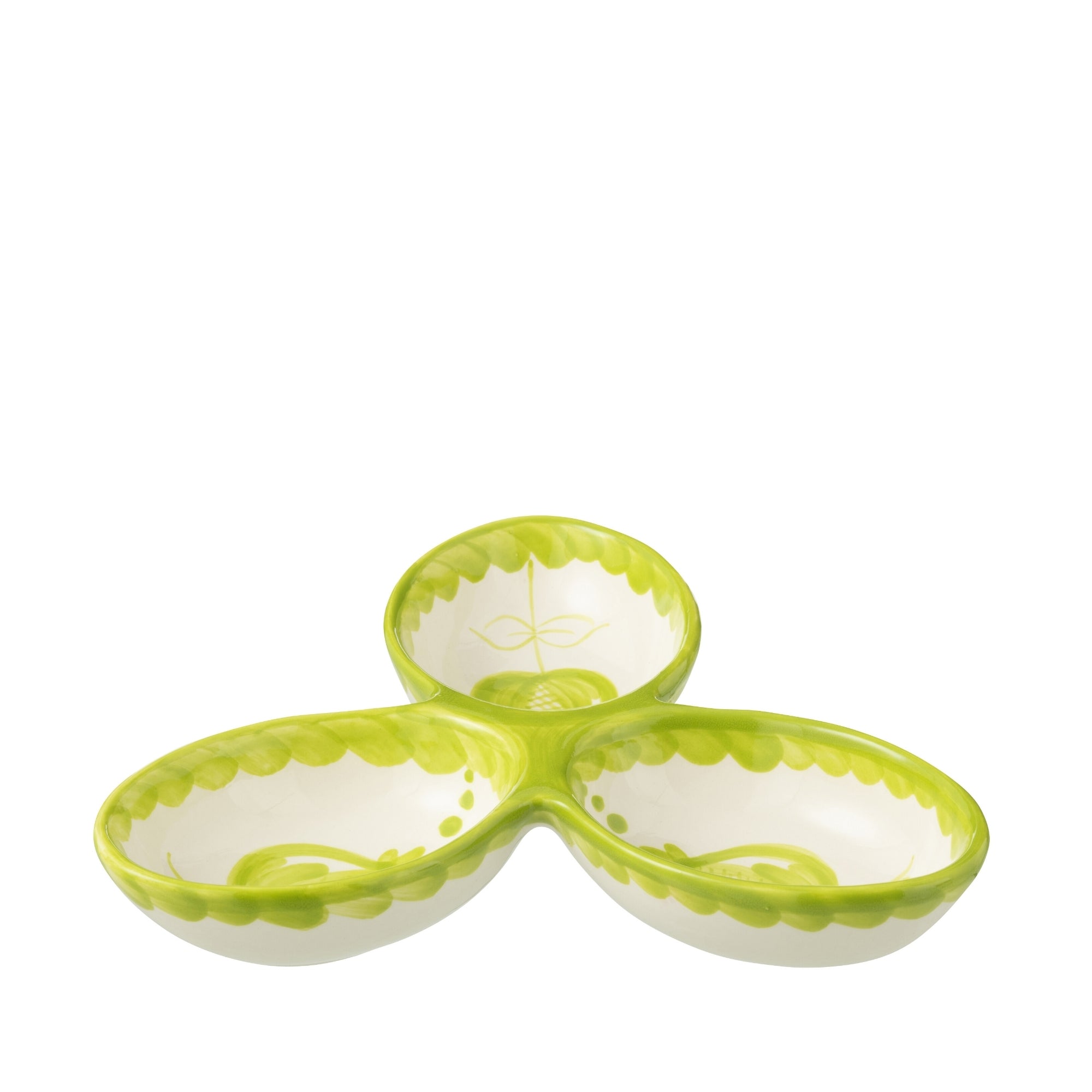 Apero Bakjes Granada Motief Groen/Wit Keramiek J-Line