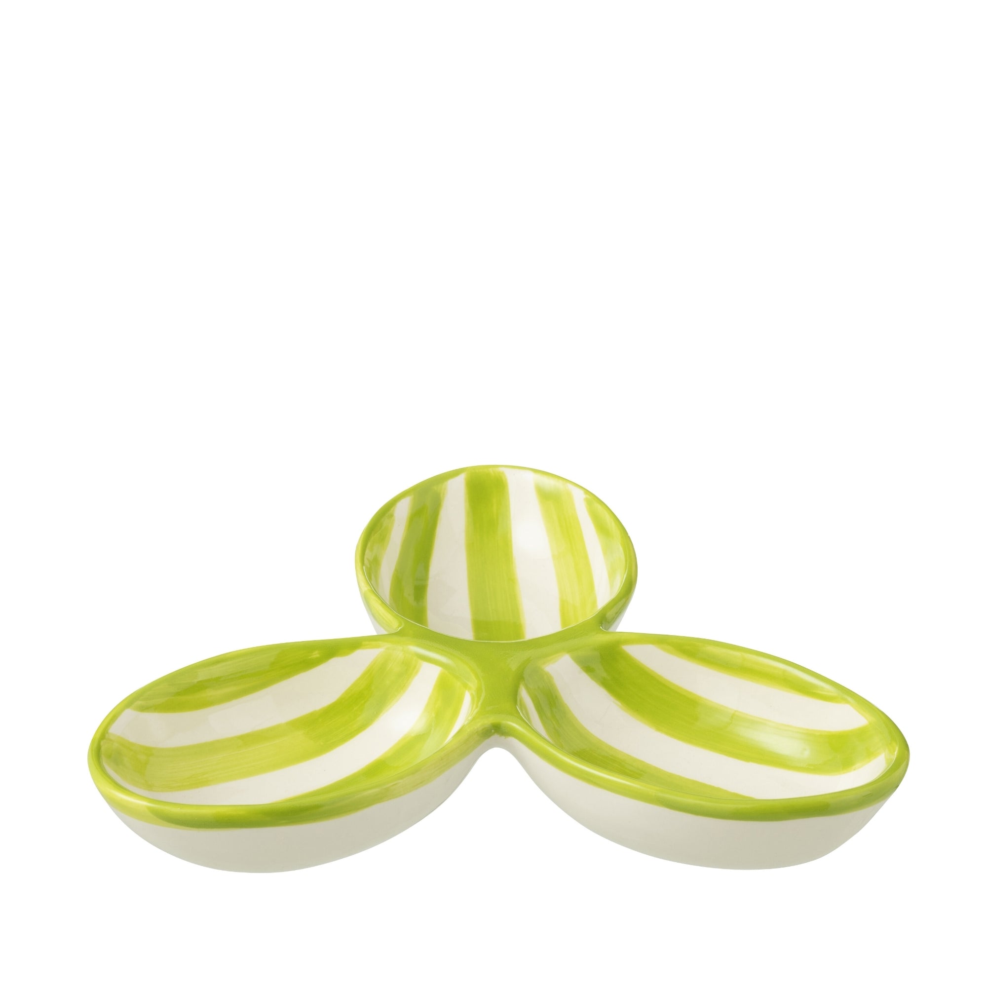 Apero Bakjes Granada Strepen Groen/Wit Keramiek J-Line