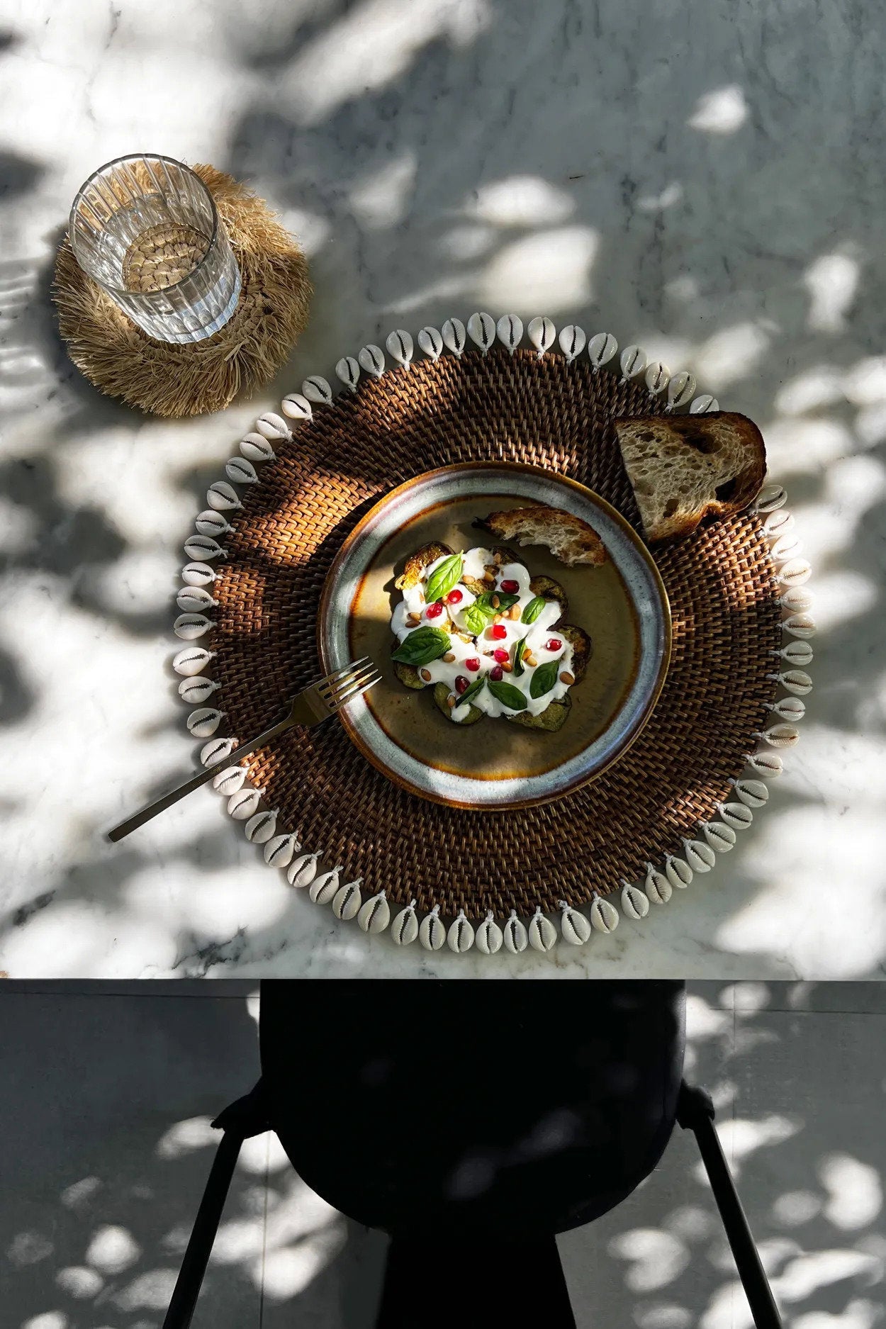 De Colonial Shell Placemat Naturel Bruin Bazar Bizar