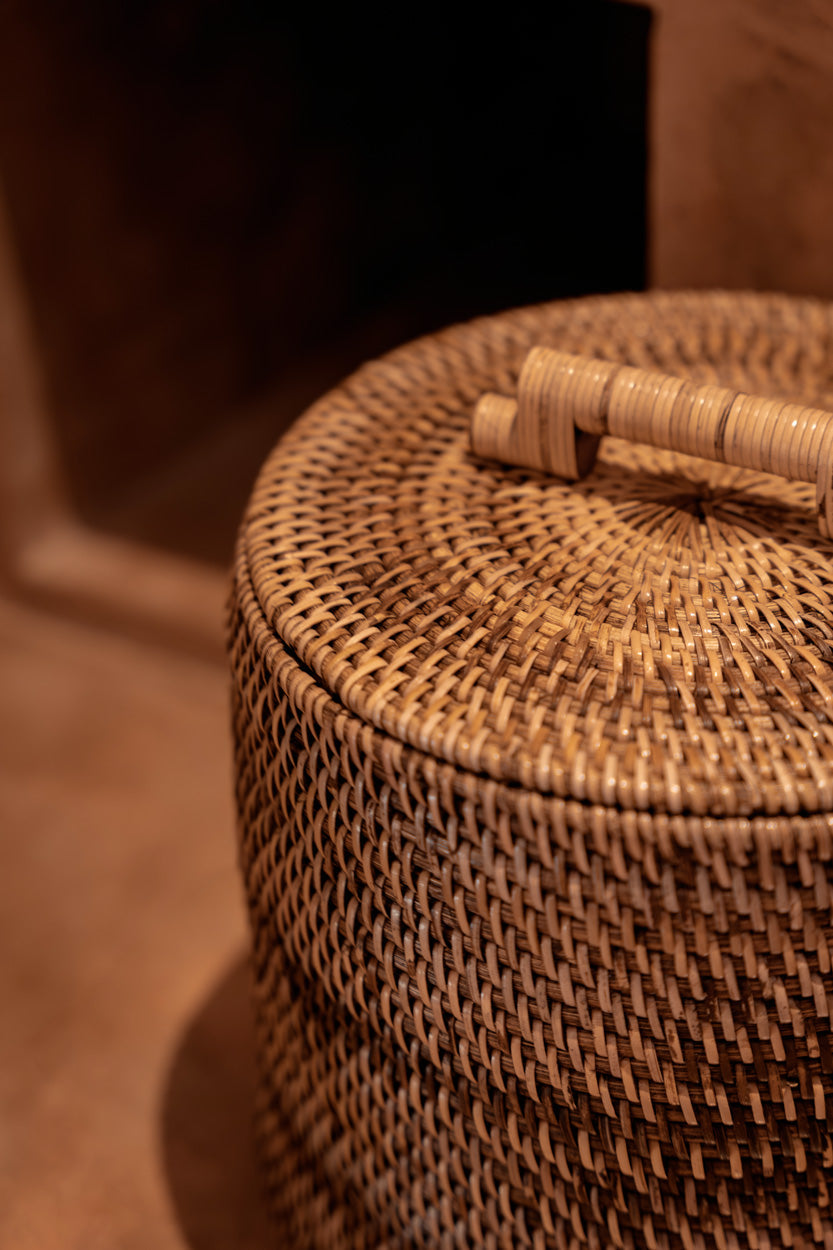 De Rattan Mand Hoog - Natuurlijk Bruin Bazar Bizar