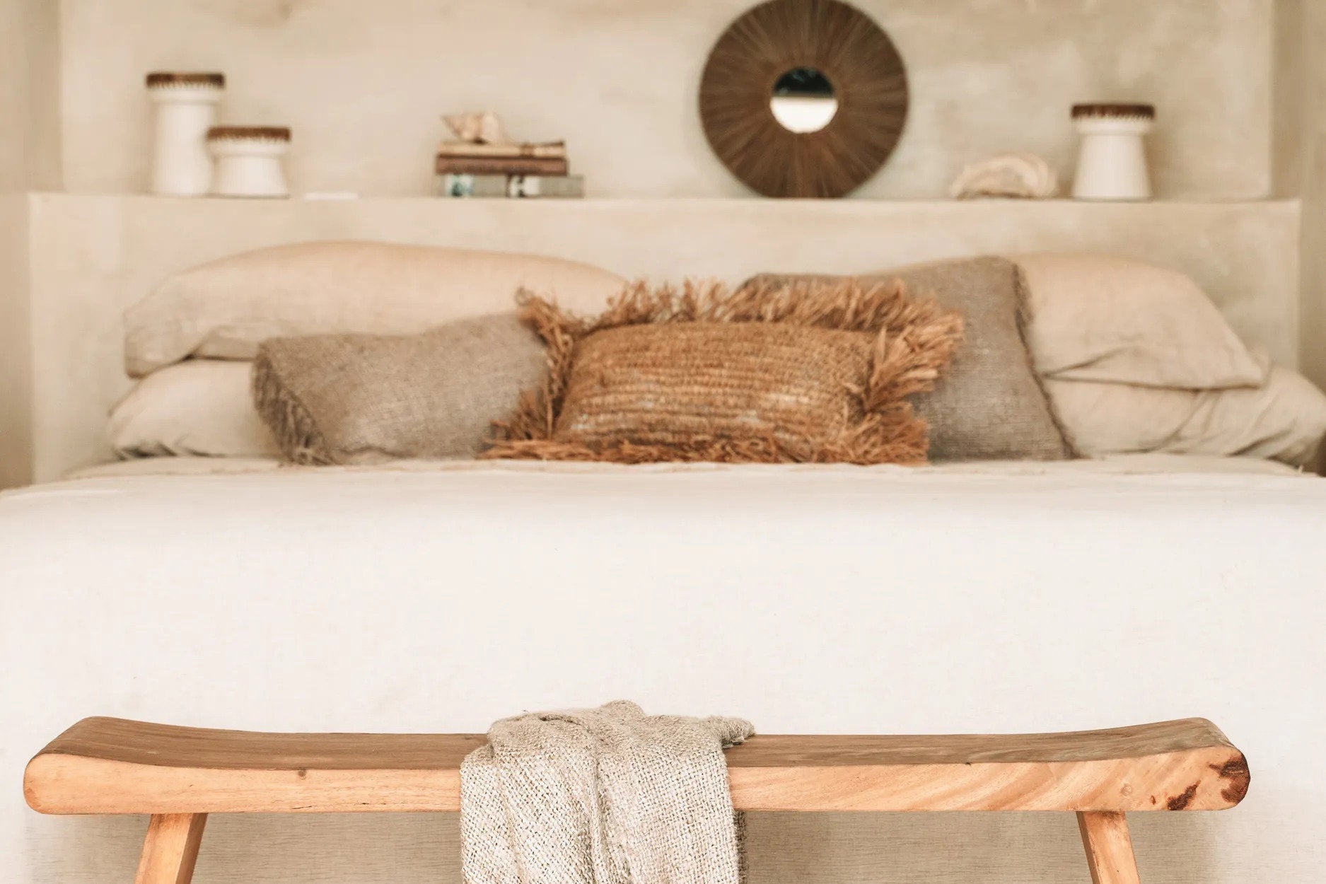 De Alang Alang Spiegel - Naturel - S 35x35cm