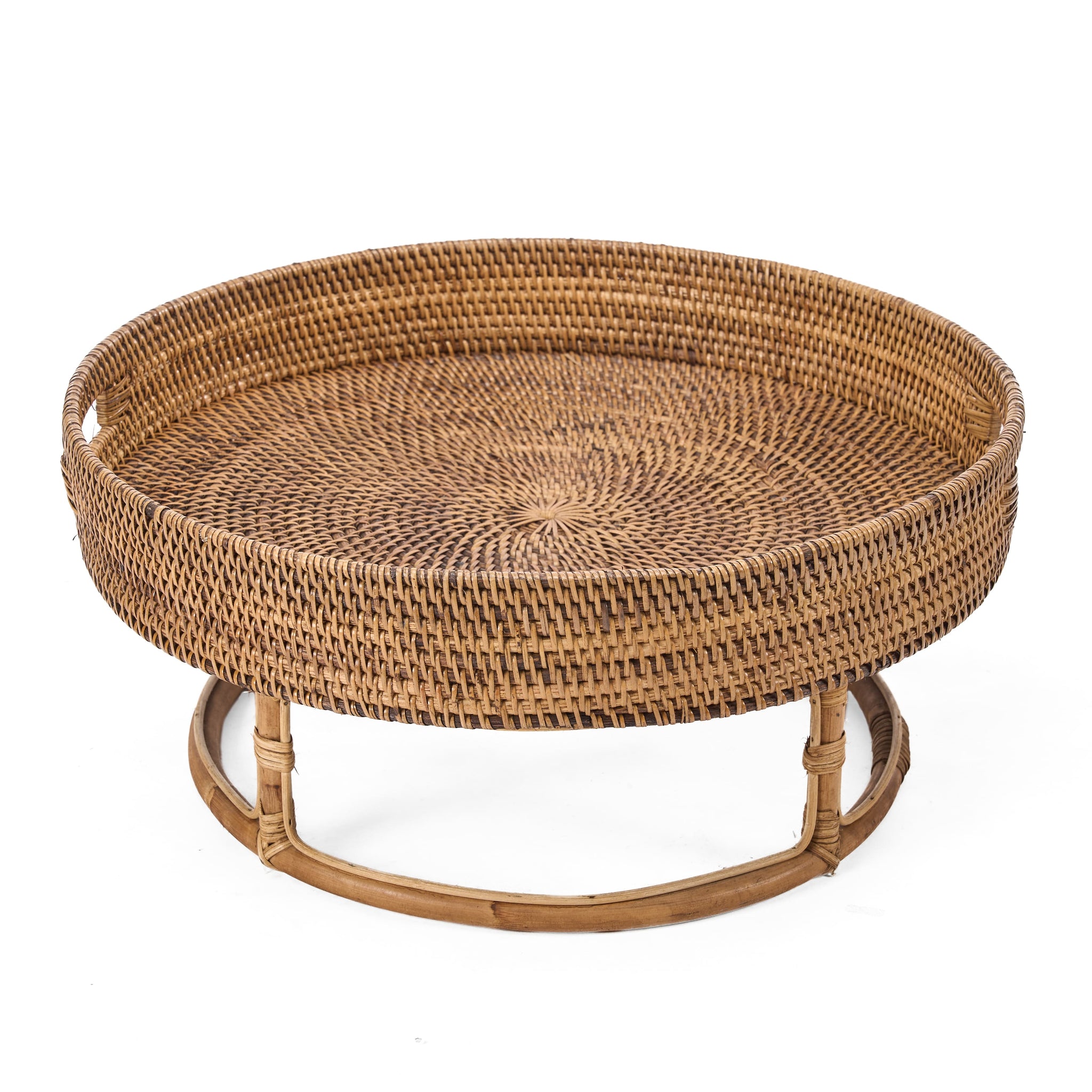 De Rattan Rise Tray Natuurlijk Bruin Bazar Bizar