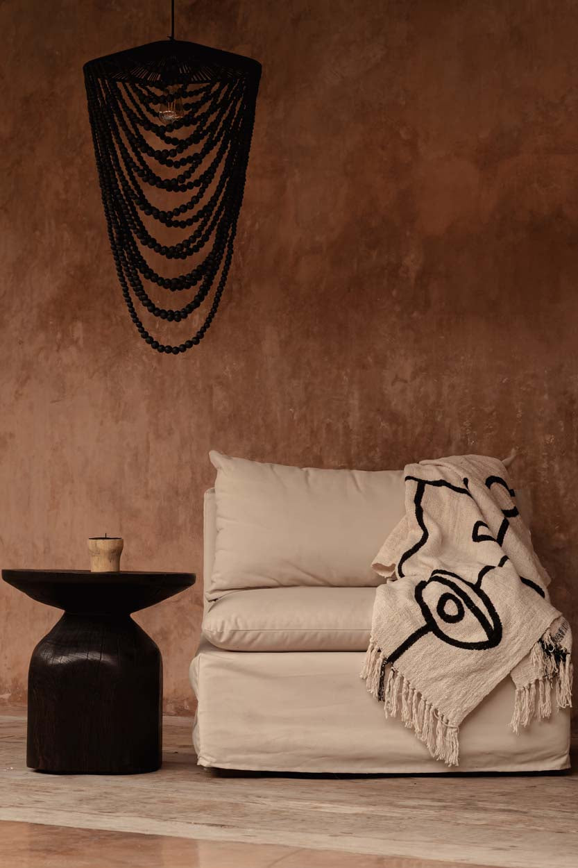 De Evil Eye Bedsprei - Naturel Zwart