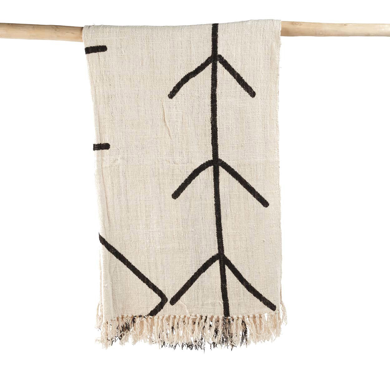 De Evil Eye Bedsprei - Naturel Zwart