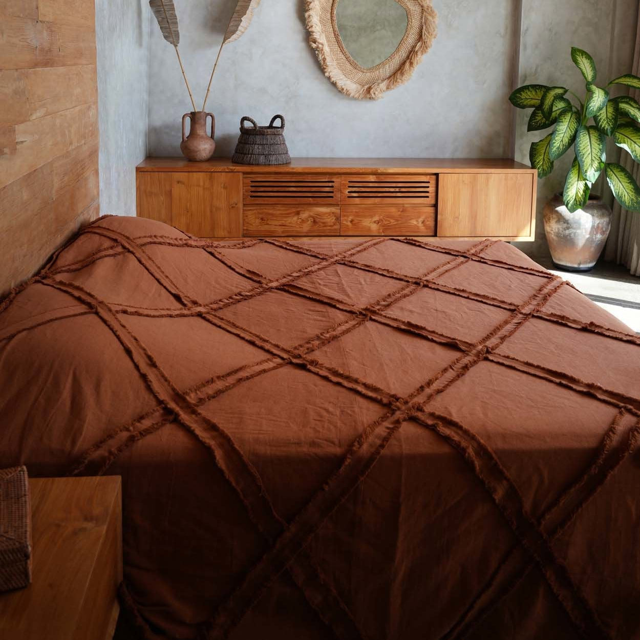 De Berber Bedsprei - Terracotta