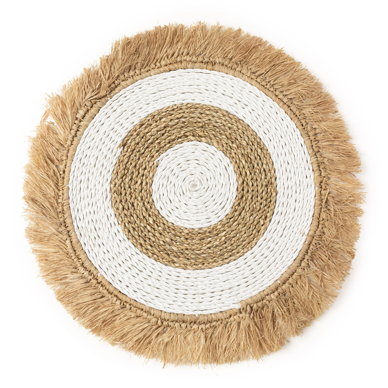 De Seagrass Raffia Placemat Naturel Wit Bazar Bizar